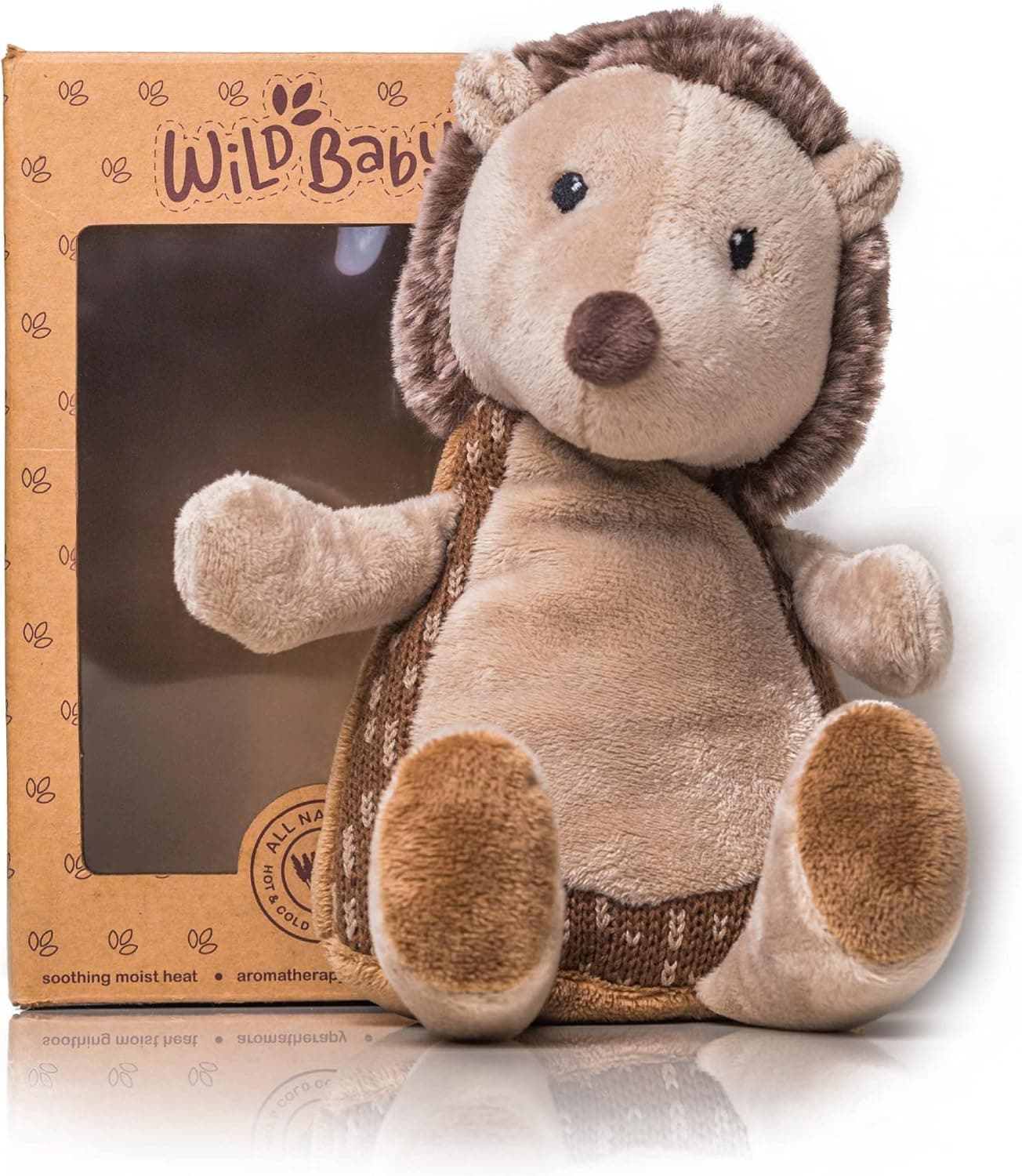 WILD BABY Hedgehog Stuffed Animal - Heatable Microwavable Plush Pal with Aromatherapy Lavender Scent for Kids - Stuffed Hedgehog Plush 12 inches