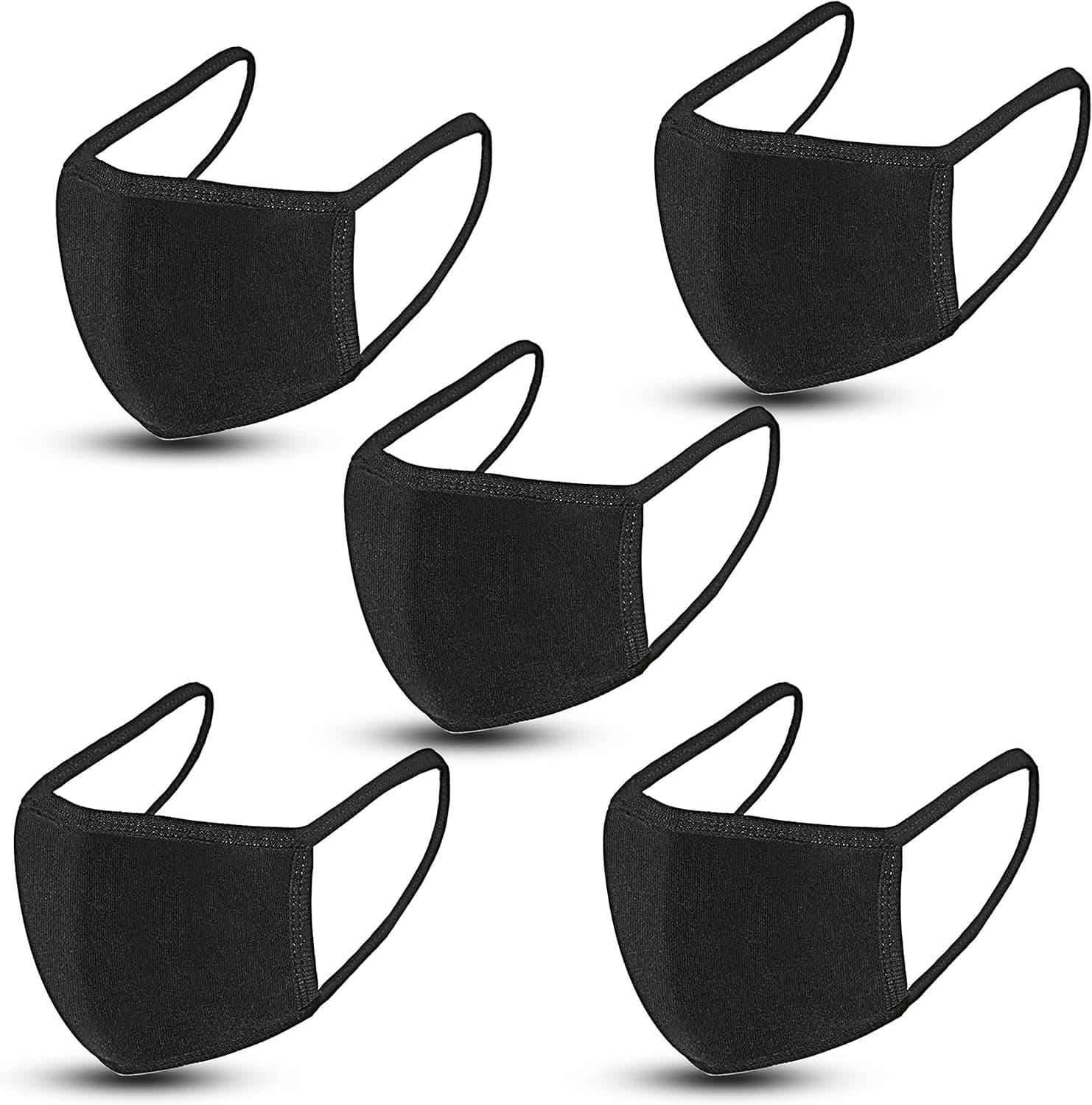 NiUB5 Face Masks, Face Mask Unisex Dust Cotton , Washable, Reusable Cotton Fabric Dust Masks 5 Pack