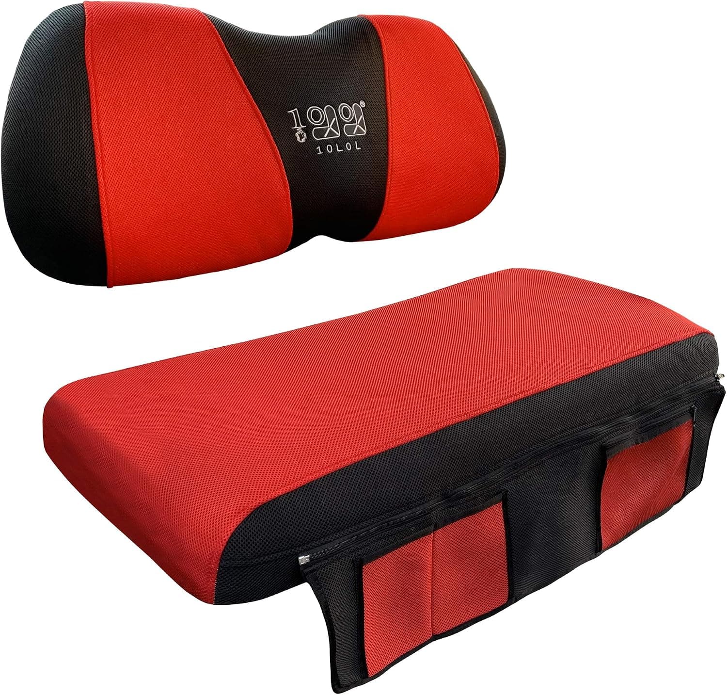 10L0L Upgrade Golf Cart Seat Cover Set with Storage Bag for Club Car Precedent Yamaha Mesh Polyester Washable Breathable