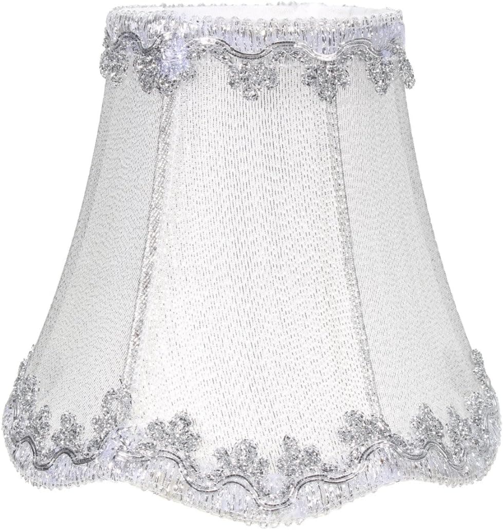Modern European Chandelier Lampshades Small Table Desk Lamp Shade for Home Lighting Decor 5.1 x 4.7 x 3.1 in (Silver)