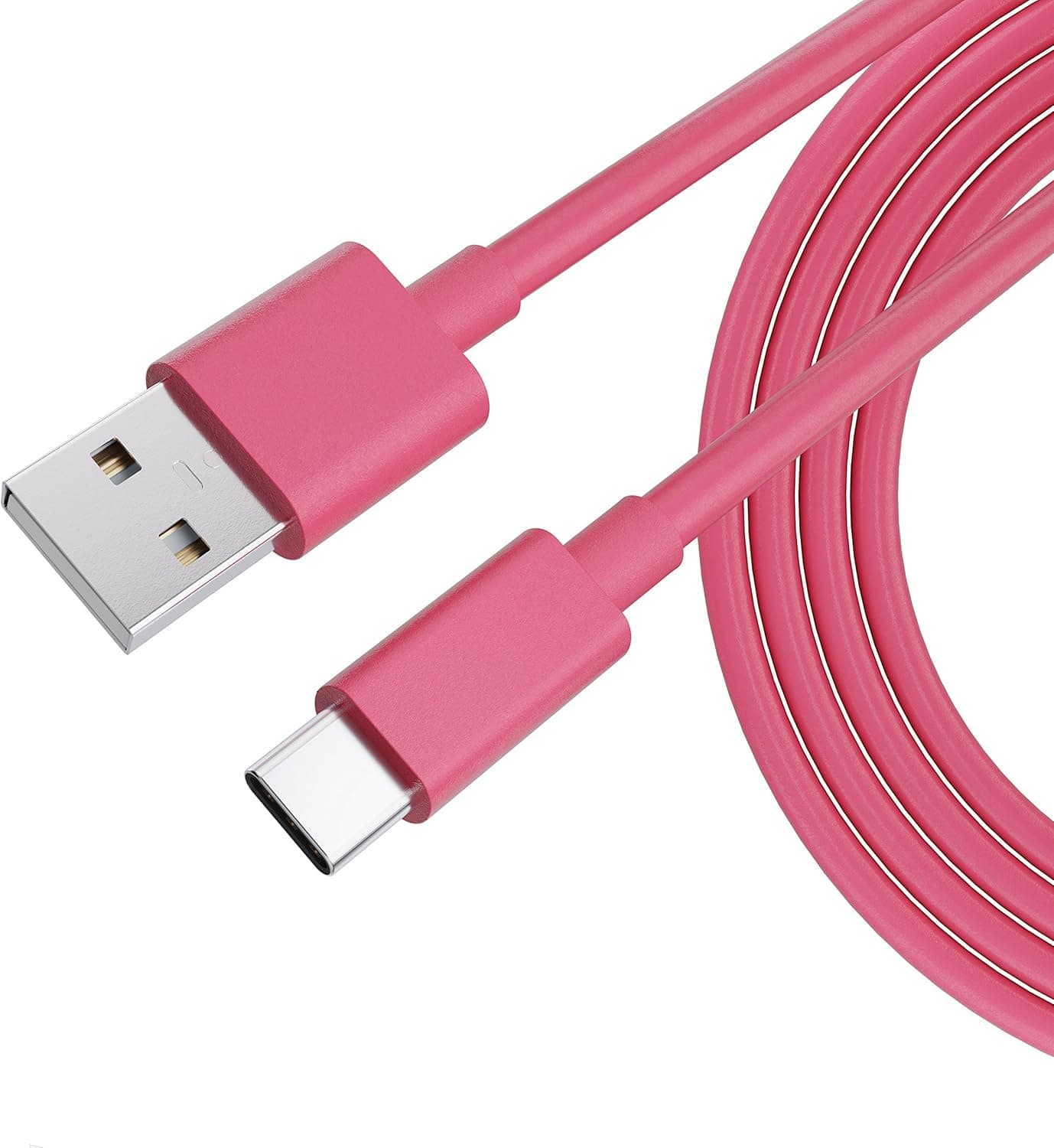 6 Foot 6 inch / 2 M USB Type C to USB A 2.0 Fast Charge Cable for Samsung Galaxy S9/S9 +, S8/S8+, Note 9, Note 8, MacBook, Nintendo Switch, Sony XZ, LG G5 G6 V20, Google Pixel 2/2XL, Pink