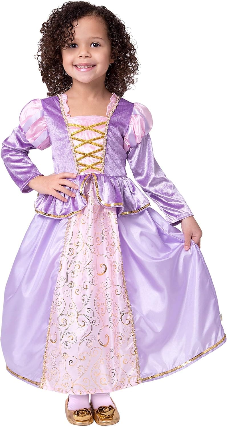 Little Adventures Classic Rapunzel Princess Dress Up Costume - Machine Washable Girls Child Pretend Play and Party Outfit