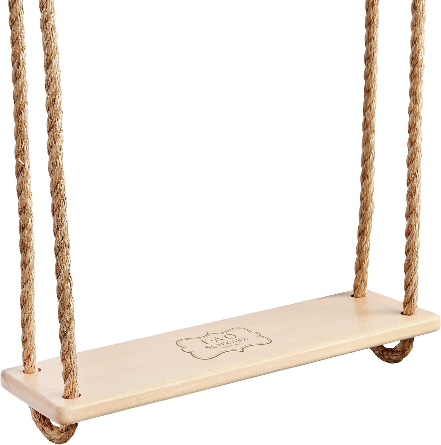 FAO Schwarz Nostalgic Wood Tree Swing for Kids, 16 Feet of Rope