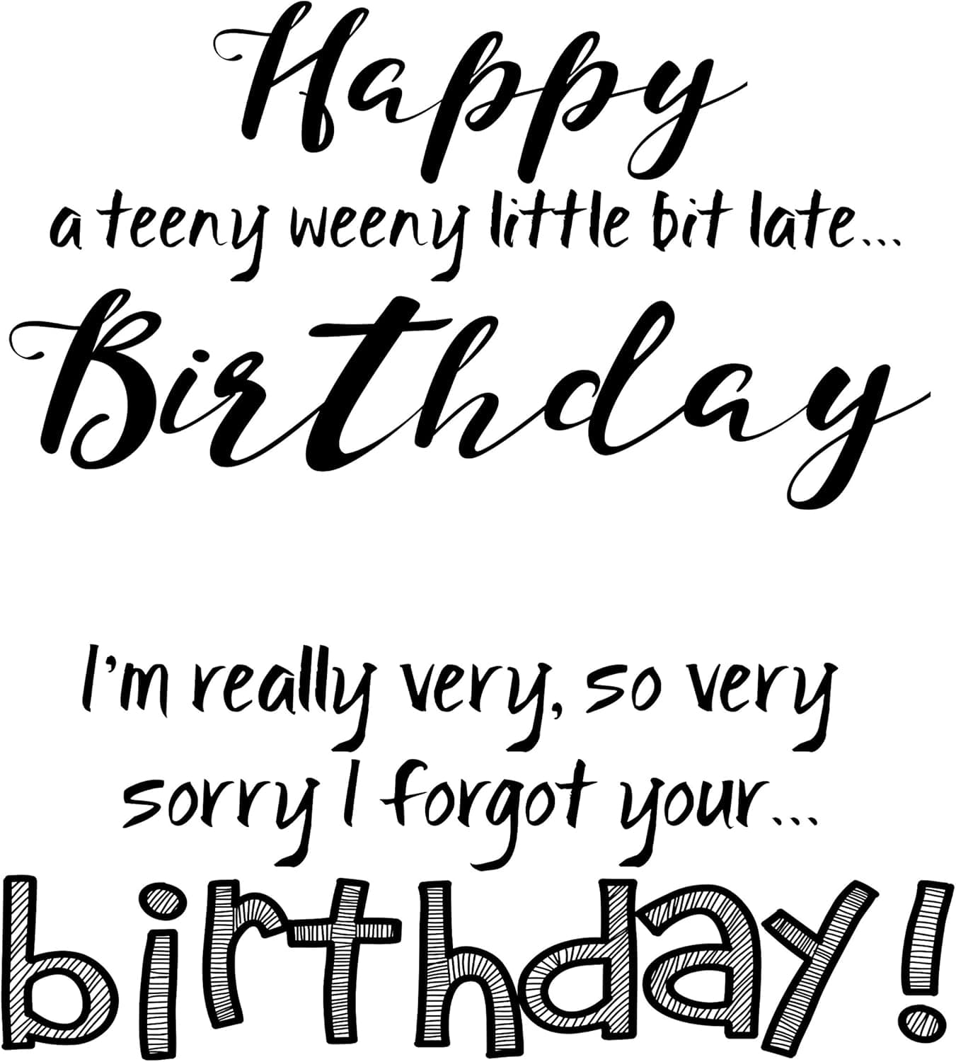 Woodware Clear Magic Stamp Set Belated Birthday FRS070