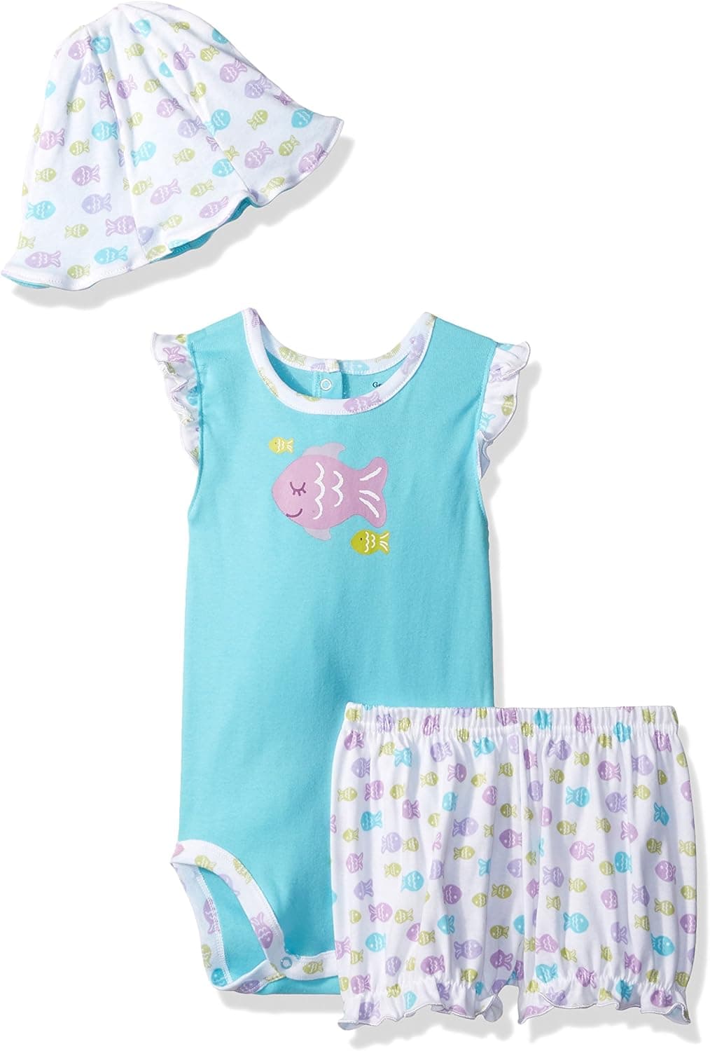 GERBER Baby-Girls Bodysuit, Short and Tulip Hat