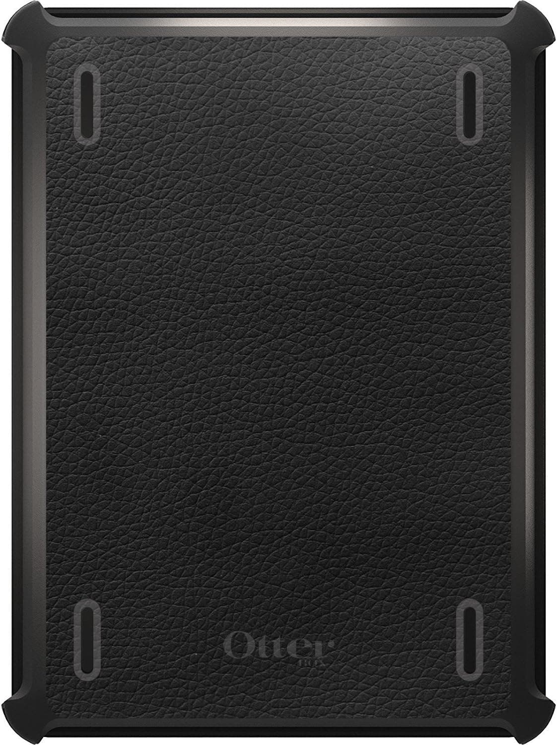 DistinctInk Case Compatible with iPad Pro 12.9" (3rd Gen - 2018) - Black Replacement for OtterBox Defender with Stand, Screen Protector - Black Faux Leather Print Design - Printed Faux Leather