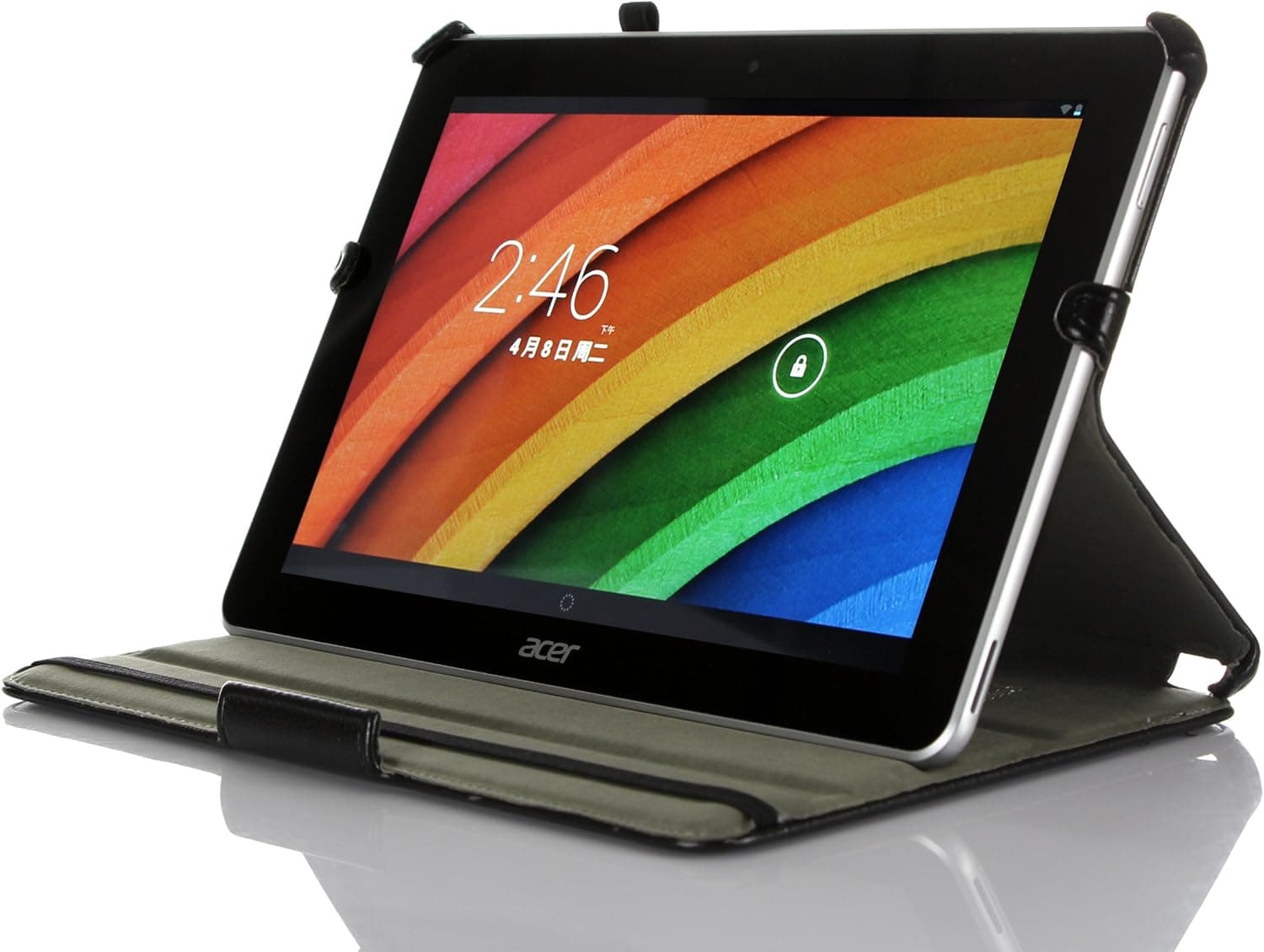 IVSO Acer Iconia A3-A10 10.1 inch Slim-Fit Folio Cover Case with Multi-Angle Stand (Black)