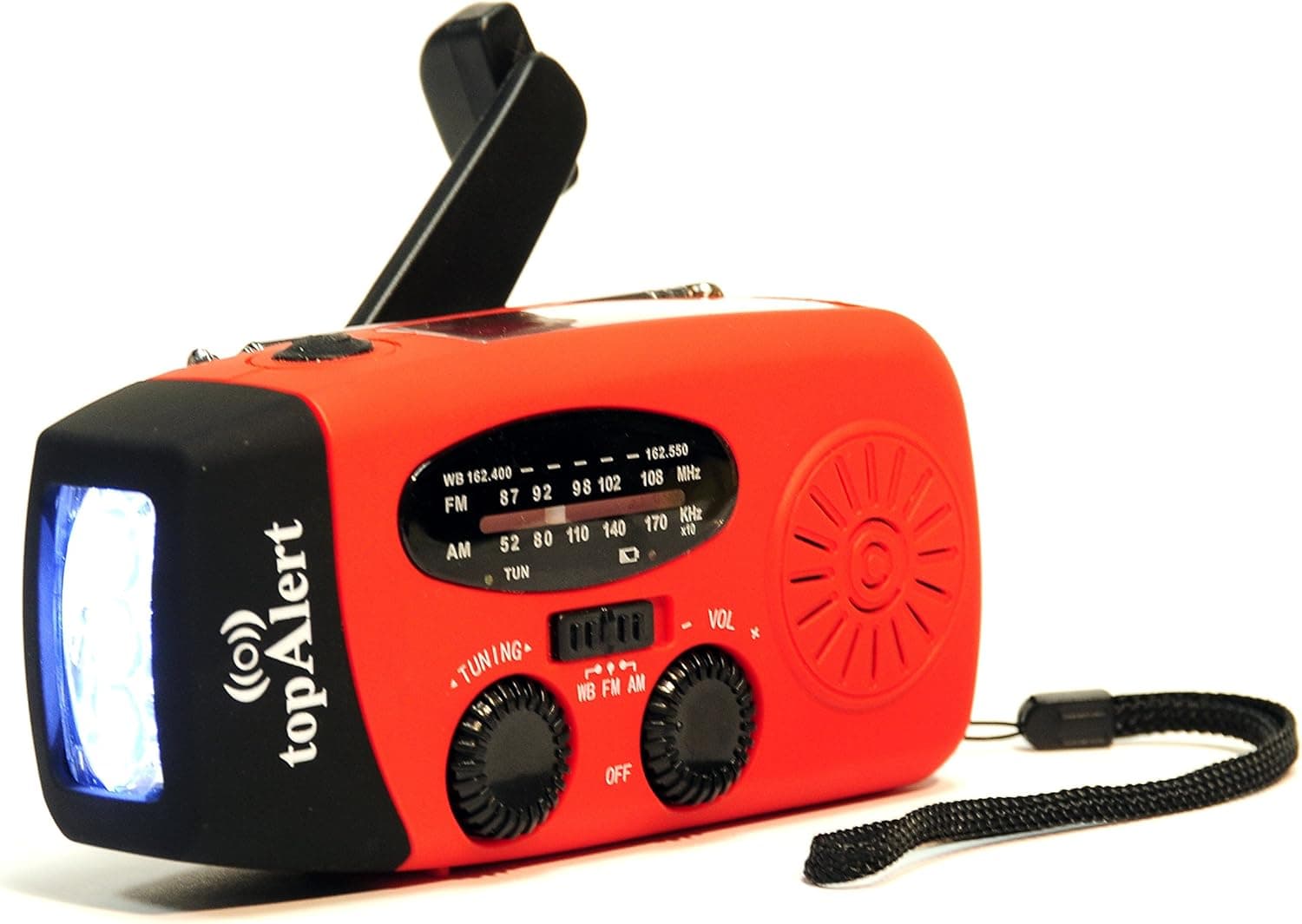topAlert Upgraded HY-88WB Emergency Dynamo Solar Self Powered AM/FM/WB(NOAA) Radio, Flashlight, Charger for Cell Phones: iPhone, iPad, iTouch, Android, Amazon Kindle, Smartphone, USB Devices
