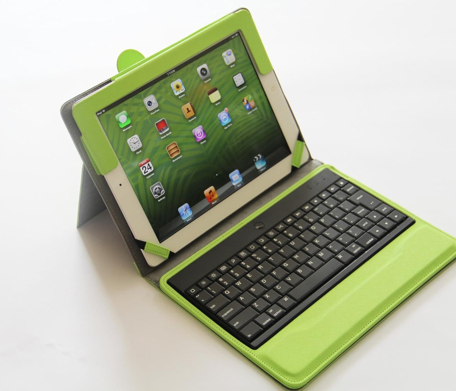 XKTTSUEERCRR Leather Protective Case Stand Cover Protector W/ Removable Detachable Wireless ABS Bluetooth Keyboard For the NEW iPad 3 3rd Generation Gen. iPad 2 iPad 4 - Green Color