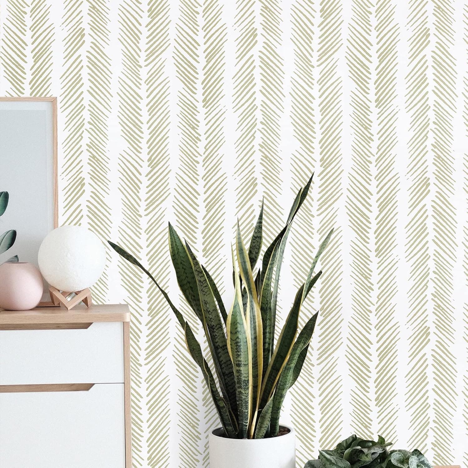 COSNIGHT Herringbone Peel and Stick Wallpaper Removable 17.7" x 393" Brown White Wallpaper Self Adhesive Stripe Vinly Contact Paper for Bathroom Shelf Liners Drawers Cabinets Decor