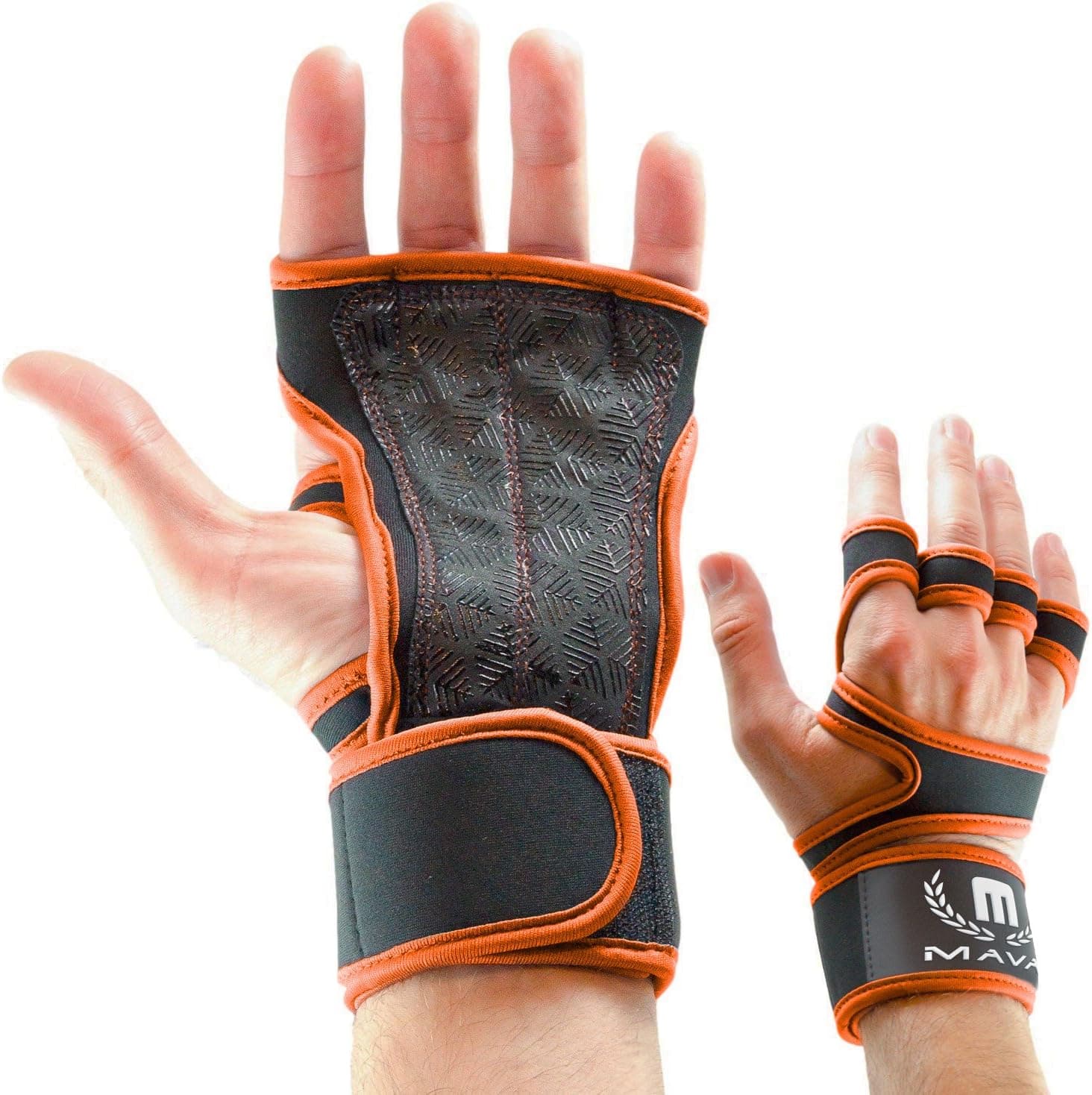 Mava Sports Cross Training Gloves with Wrist Support for Fitness, WOD, Weightlifting, Gym Workout & Powerlifting - Silicone Padding, no Calluses - Men & Women, Strong Grip