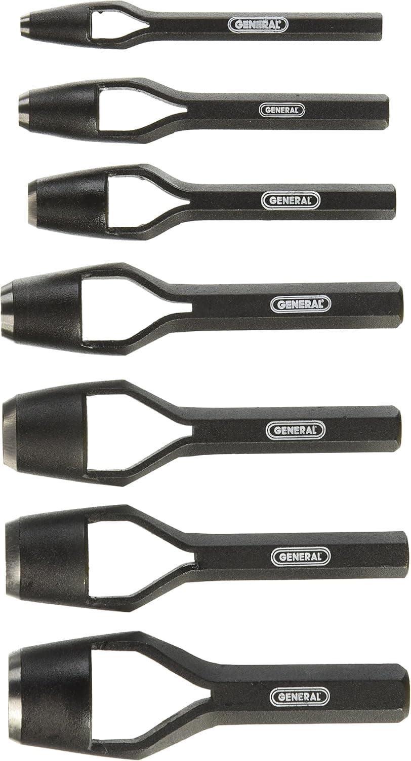 General Tools Arch Punch Set #1271ST, 7 Piece Set, 1/4 Inch to 1 Inch