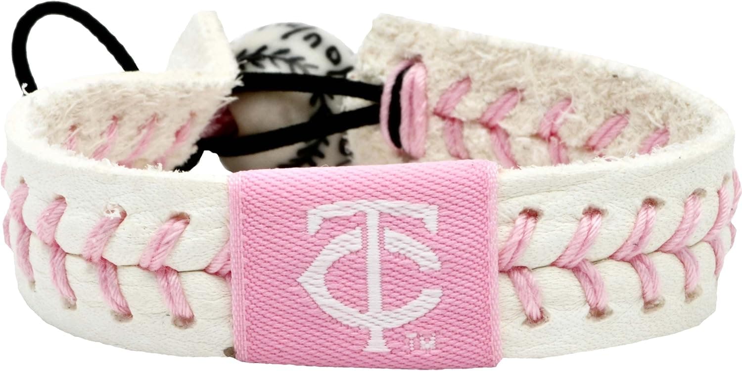 MLB Minnesota Twins Pink Baseball Bracelet