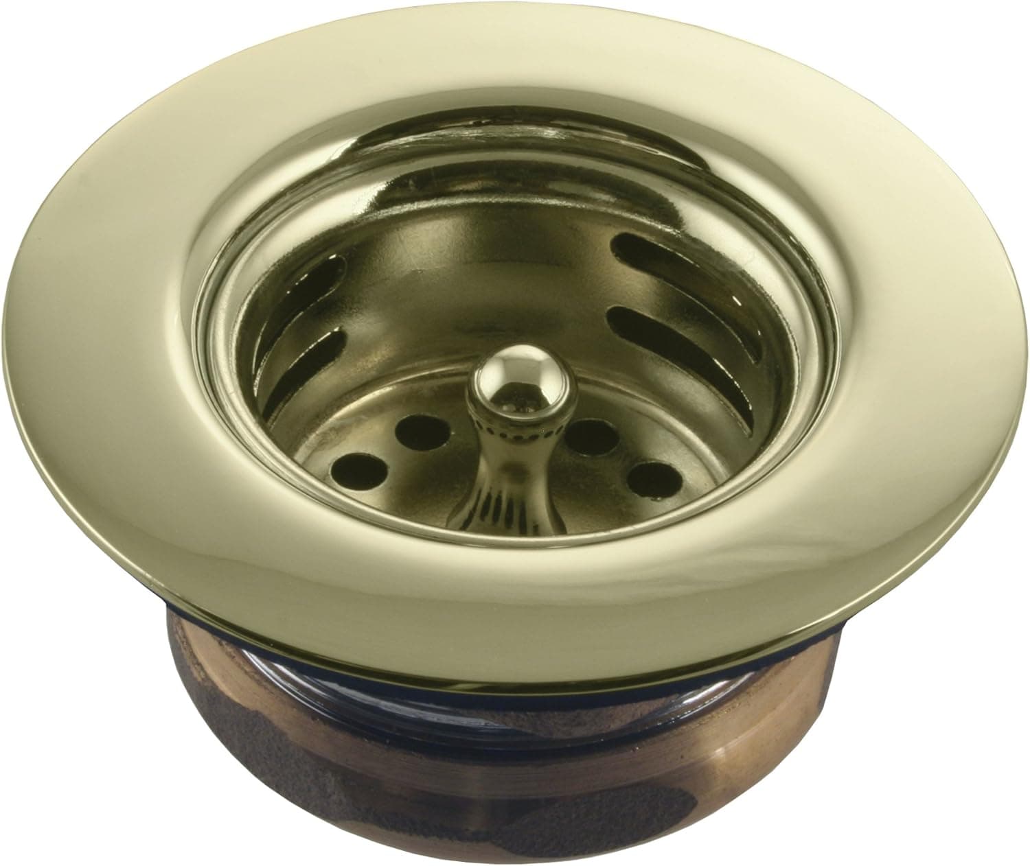 Westbrass Midget Duo Post Style Bar Strainer, Polished Brass, D220-01