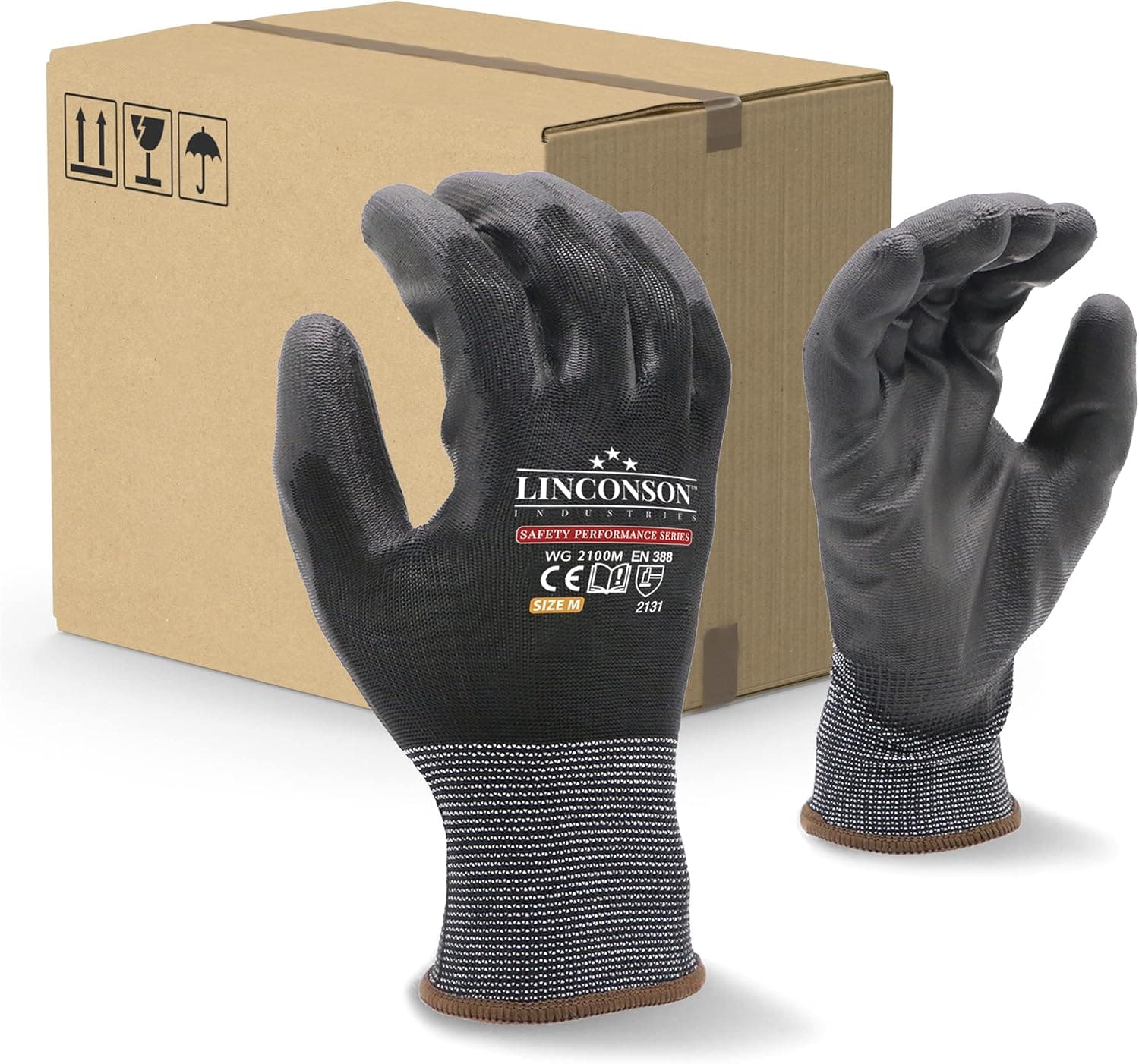 linconson Ultimate Grip Thin & Lightweight Construction Mechanic Work Gloves with PU Palm Coating