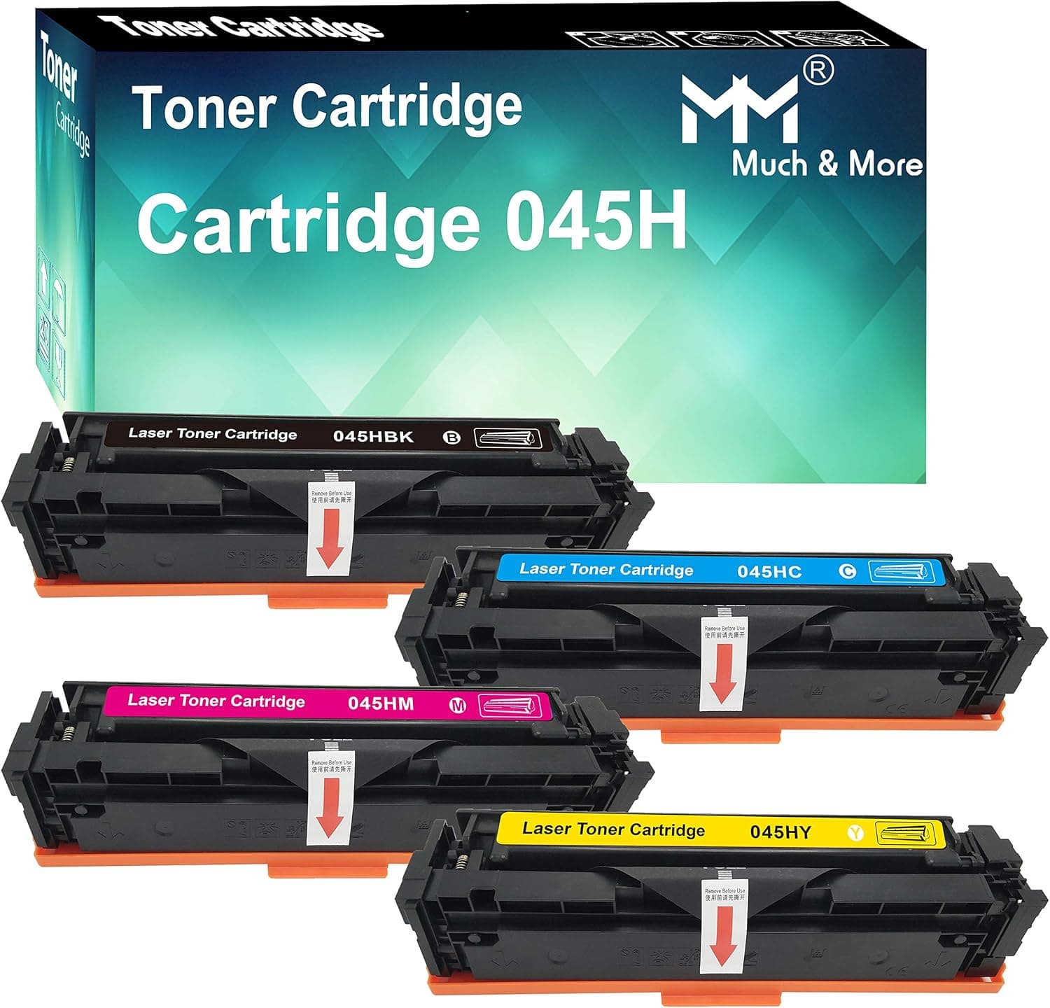 Compatible 4-Pack (BK+C+M+Y, High Yield) Cartridge 045 CRG-045H Toner Cartridge 045H Used for Canon MF634CDW MF632CDW LBP612CDW MF632CDW MF633CDW Printer, by MuchMore