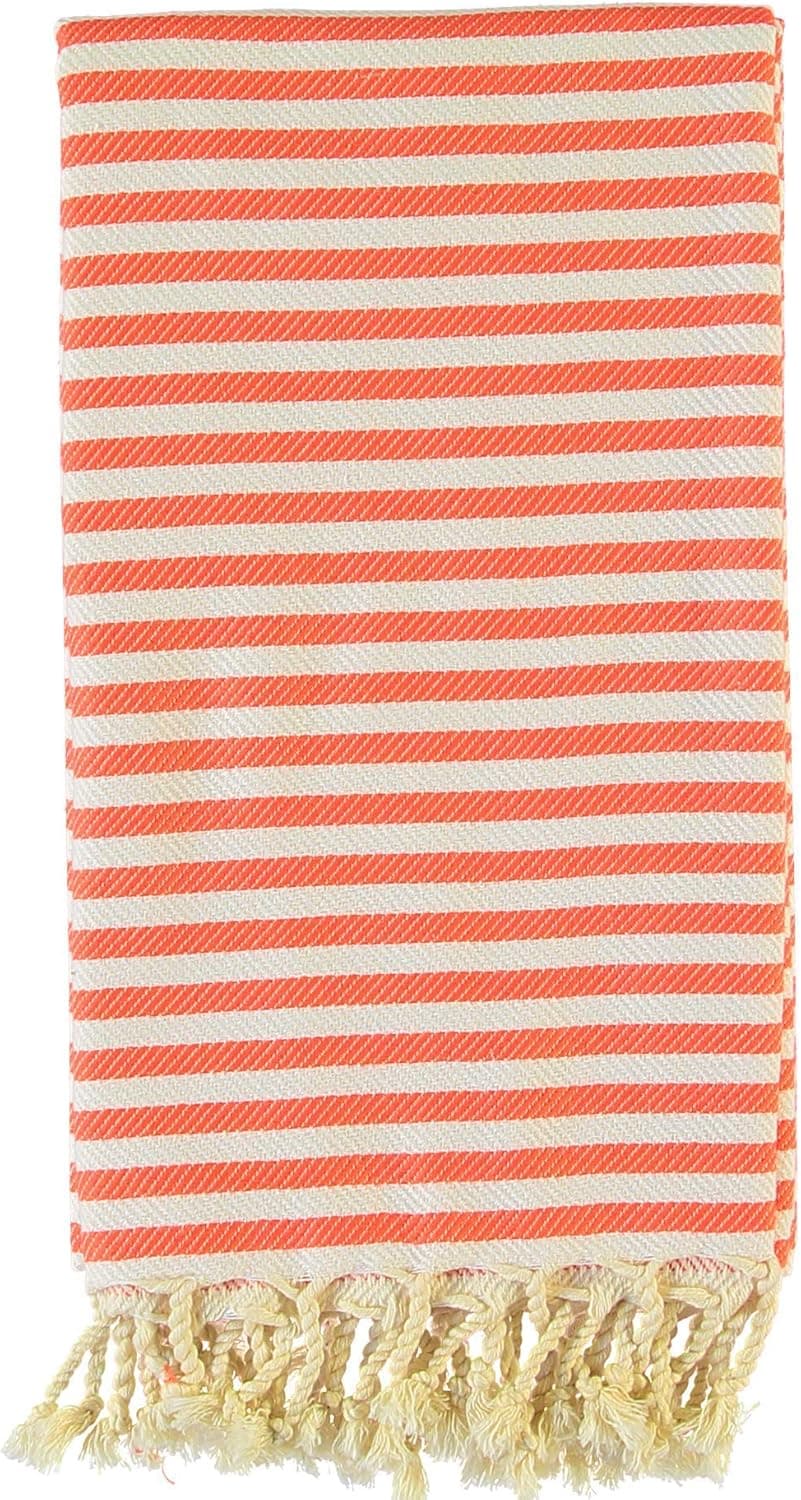 LOOMANGO 100% Cotton Ultra Soft Design Turkish Towels (Aegean Coral)