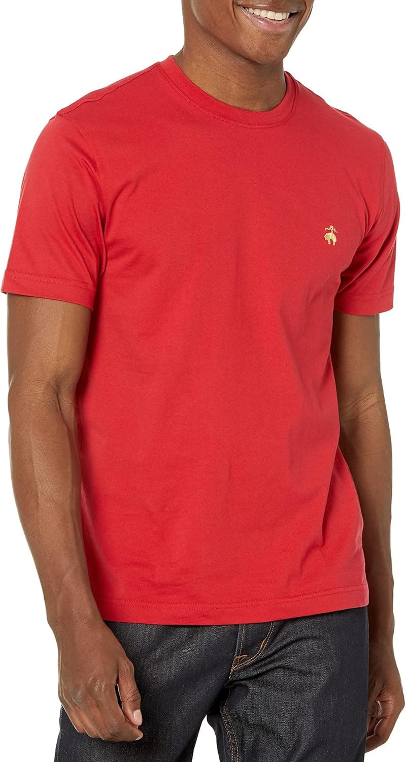 Brooks Brothers Men's Cotton Short Sleeve Crewneck Logo T-Shirt