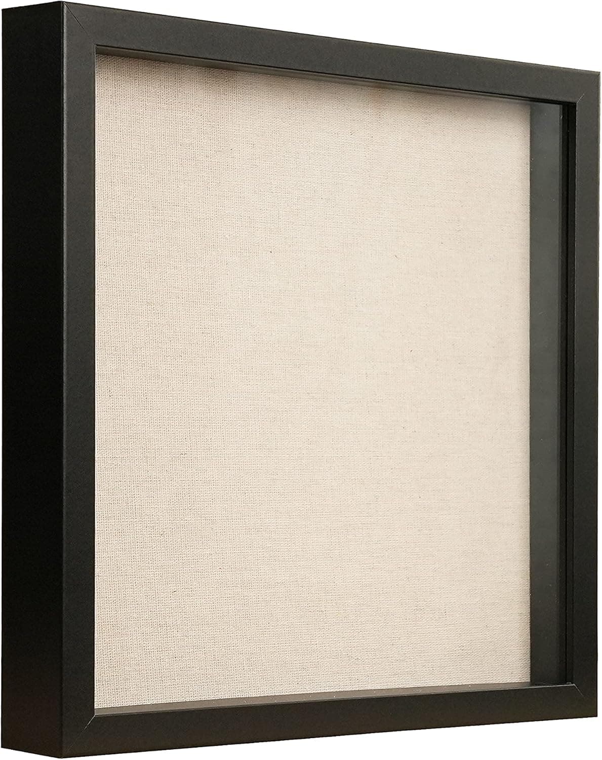 BOMINICA Shadow Box Frame 12x12 Shadow Box Display Case with Linen Back, Deep Display Box for Memorabilia, Wedding, Medals, Tickets, Photos and Awards, Black