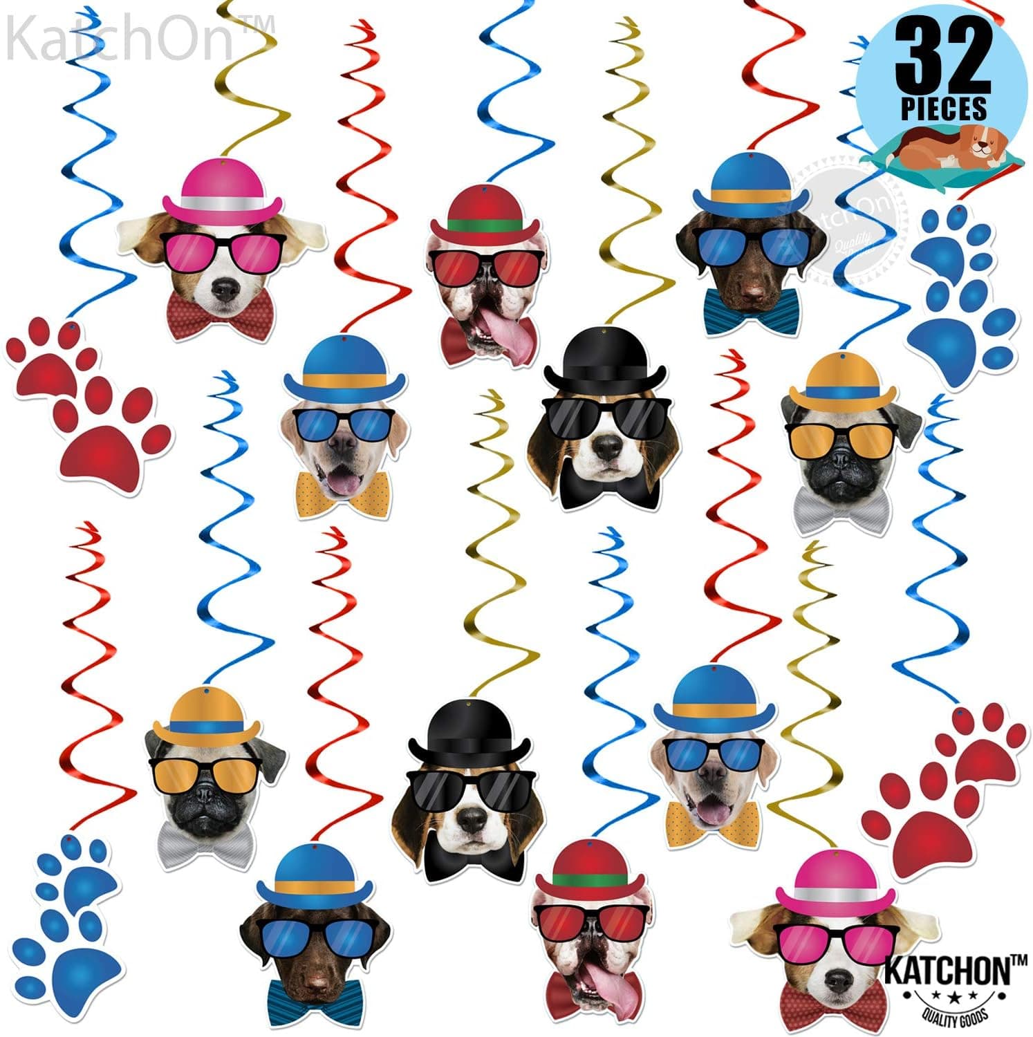 Hangling Swirls for Paw Patrol Party Supplies - Dog Party Decorations | Puppy Birthday Party Supplies for Kids | Dog Themed Party Decorations | Puppy Party Decorations| Paw Patrol Birthday Theme Party