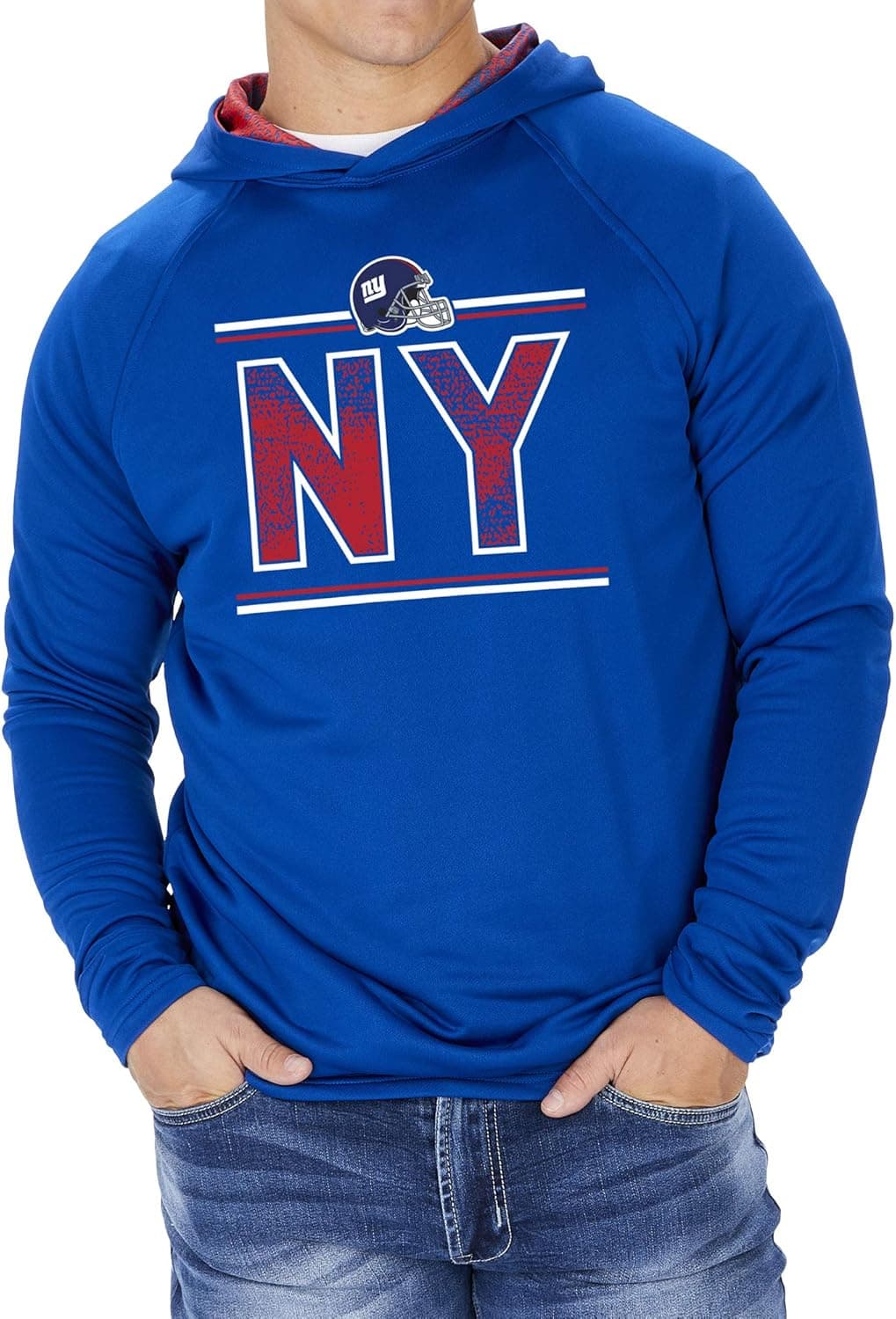 Zubaz Officially Licensed NFL Men's French Terry Lightweight Hoodie with Static Hoodie Liner, Team Color