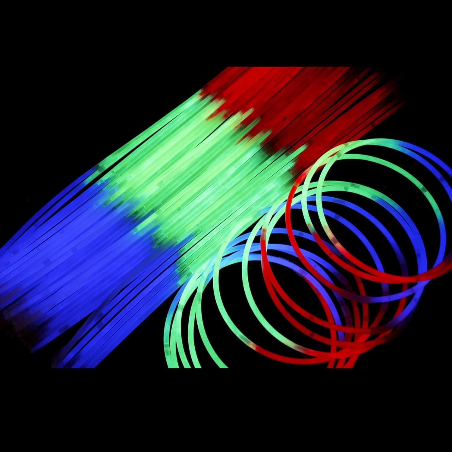 Fun Central J5 22 Inch Glow in the Dark Necklaces Red-Green-Blue