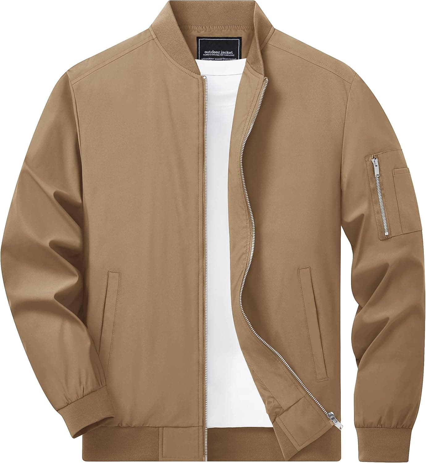 TACVASEN Men's Lightweight Jacket Casual Spring Fall Windbreaker Bomber Zip Up Coat with Pocket