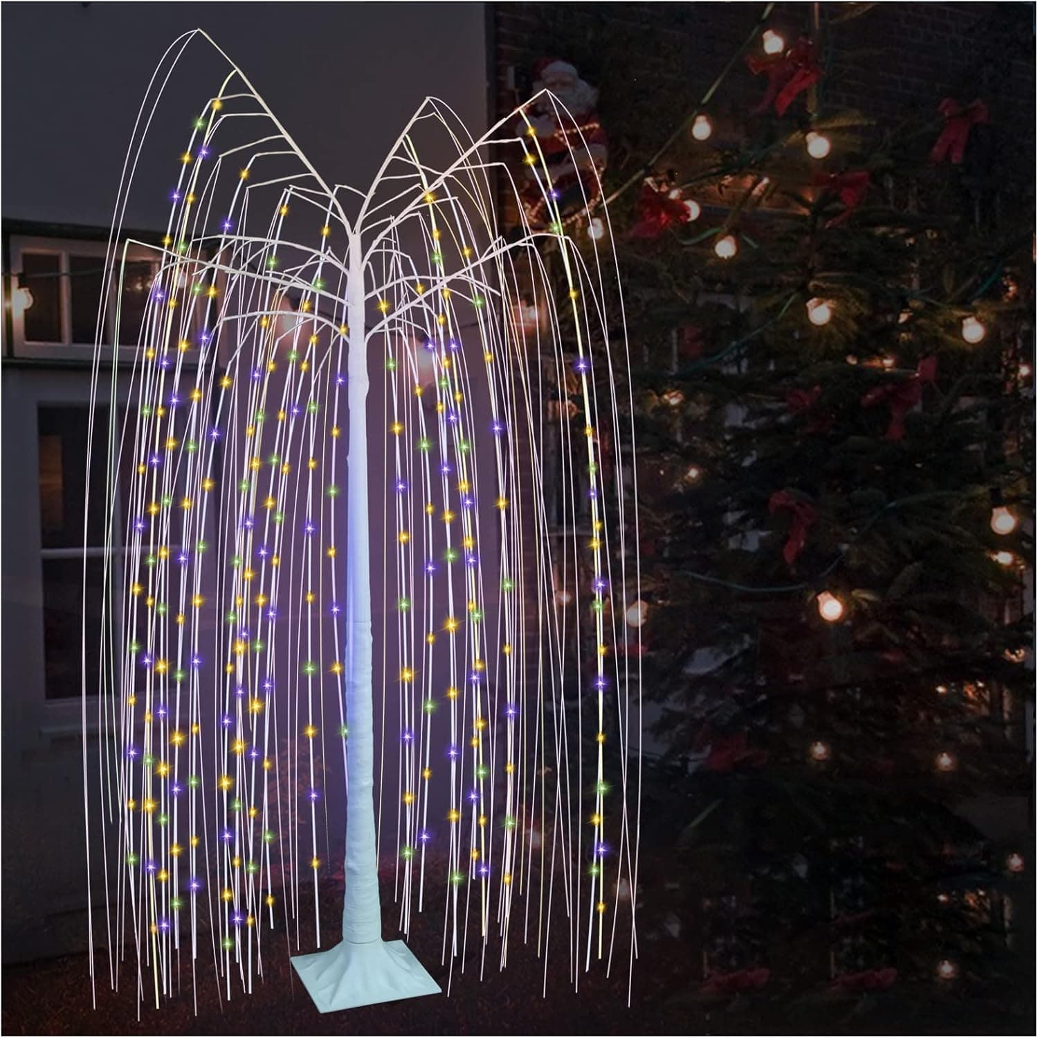 MORROLS 216 LED 5FT Lighted Willow Tree, RGB Weeping Willow Tree,Color Changing Willow Tree,Indoor Outdoor Home Garden Party Decoration