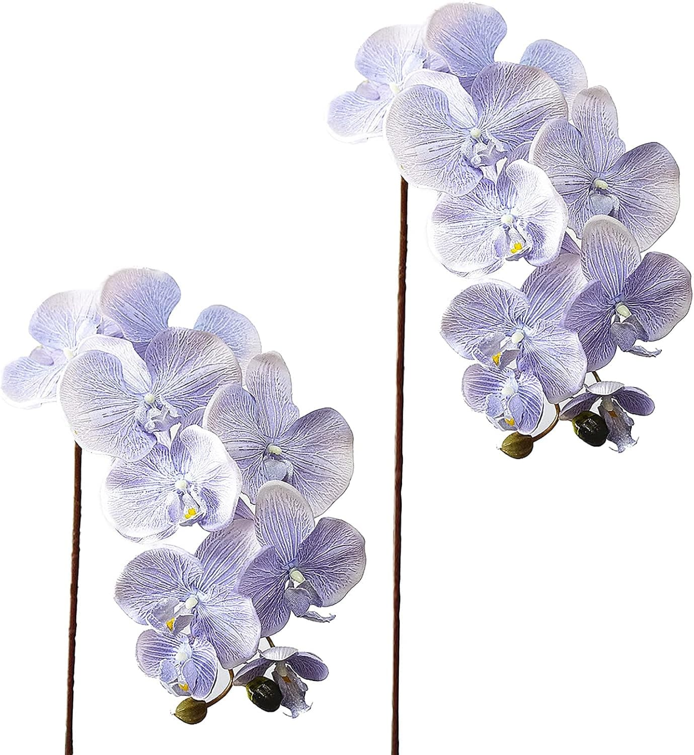 ZYLLZY 2 Pcs 15 Heads Artificial Orchid, 21.6 Inch Real Touch Phalaenopsis Flowers Stems Plants for Home Table Decorations, Bridal Wedding Banquet and Office Festival Gift, Cyan