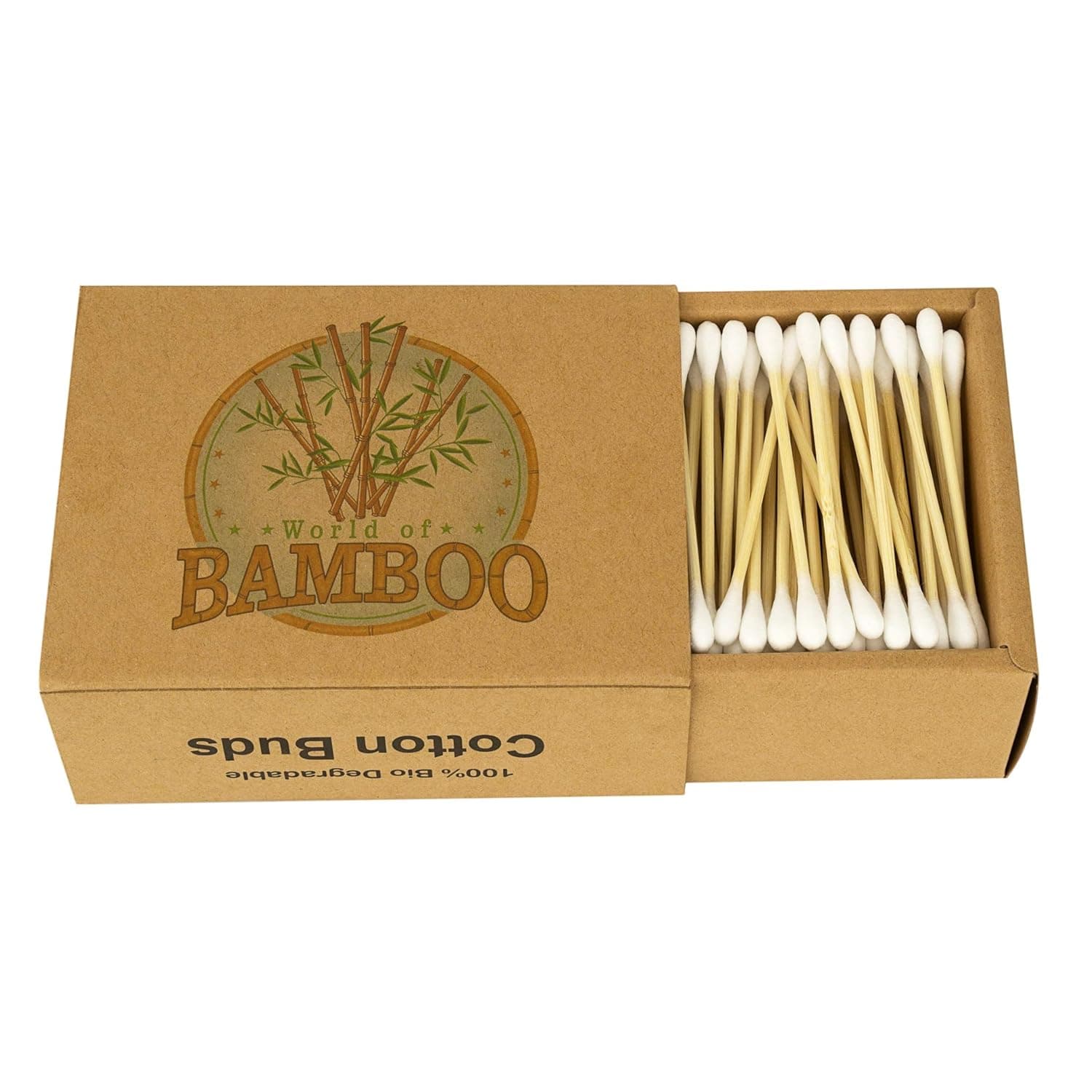 Bamboo Cotton Swabs Wooden Paper stem eco Friendly Earbuds Organic Buds
