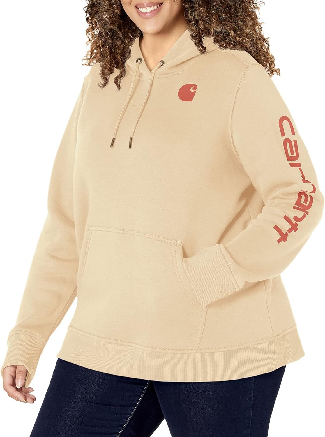 Carhartt Women's Relaxed Fit Midweight Logo Sleeve Graphic Sweatshirt