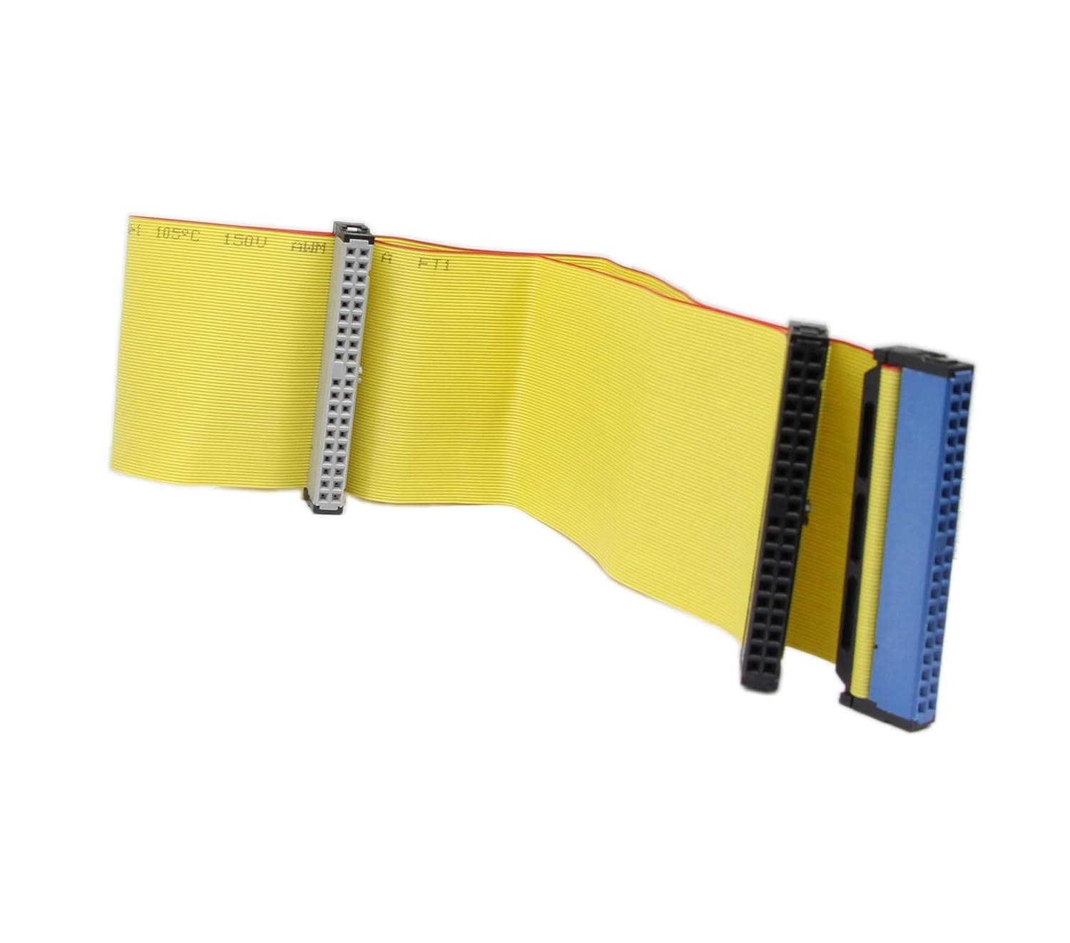 IDE ATA 40PIN Hard Drive Cable,SinLoon 40-Pin 80-Wire Ultra IDE ATA Dual-2 Drive Ribbon Cable for Internal Hard Drives HDD Data Transfer(Yellow)