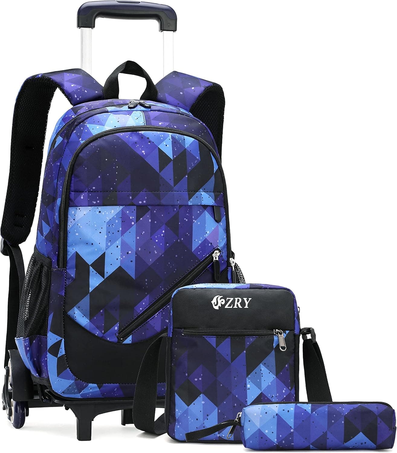 Rolling Backpack for Boys Girls Wheels School Backapcks for Elementary Student Teen Boys Trolley Trip Luggage