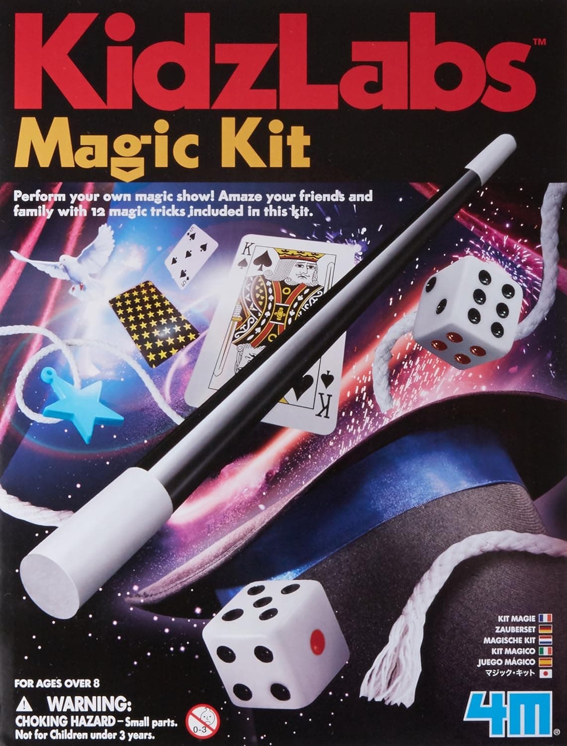4M Kidzlabs Magic Kit - Learn DIY 12 Magician Tricks & Illusions Gifts for Kids, Boys & Girls
