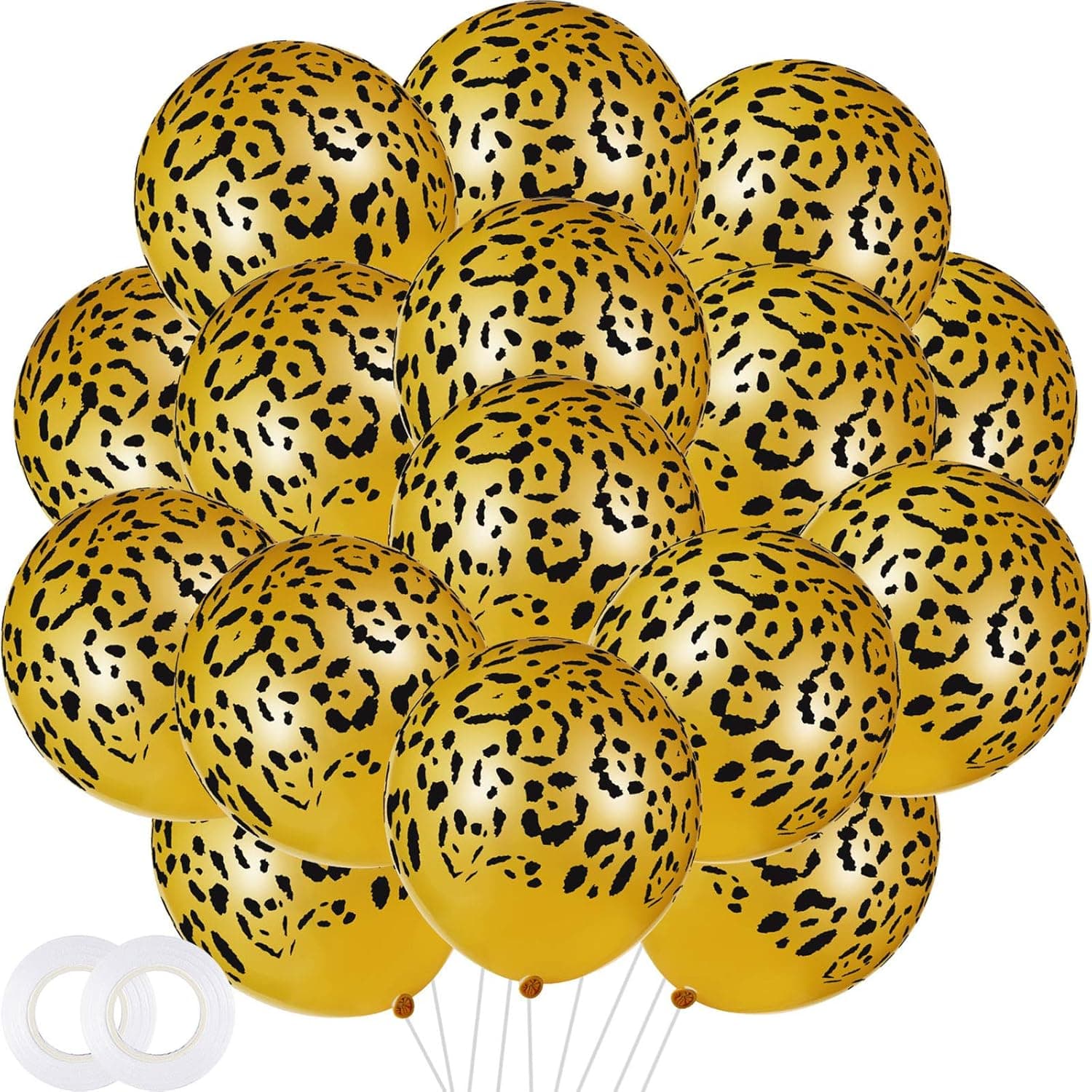 60 Pcs Leopard Balloons Cheetah Animal Print Balloons Leopard Spots Latex Balloons Safari Jungle Theme Balloons for Birthday Party Baby Shower Decoration Supplies