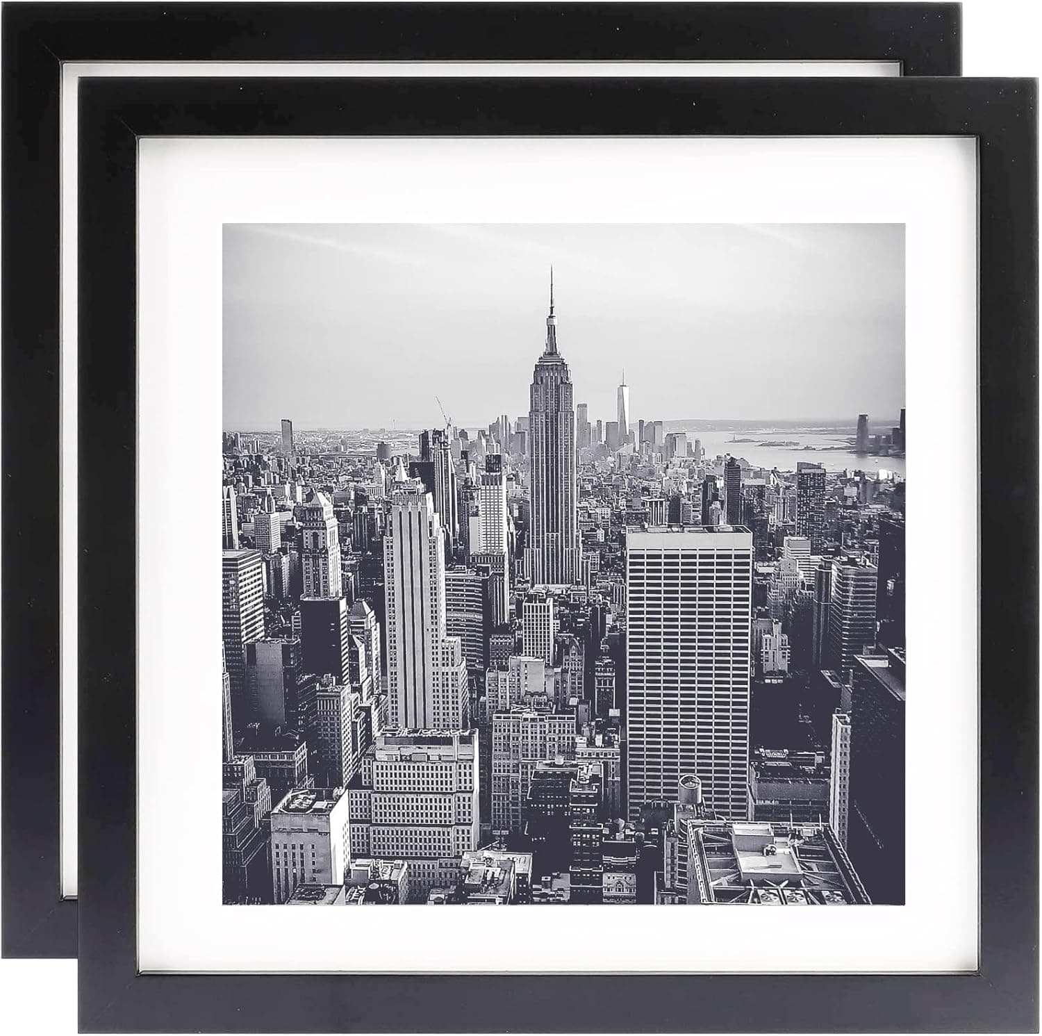 10x10 Frame 2Pack, 𝐒𝐨𝐥𝐢𝐝 𝐖𝐨𝐨𝐝 Frame Display Pictures 8x8 with Mat or 10x10 Without Mat,Photo Frames Collage for Wall Decor, Photo Certificate Frames Set , Wall & Tabletop 8x8 Frames-Tabletop Frames