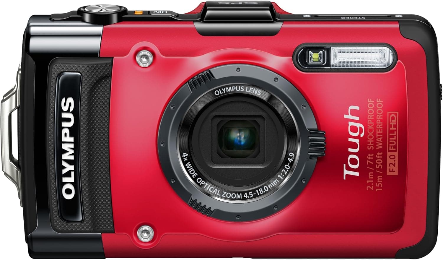 Olympus Stylus TG-2 iHS Digital Camera with 4x Optical Zoom and 3-Inch LCD (Red) (Old Model)