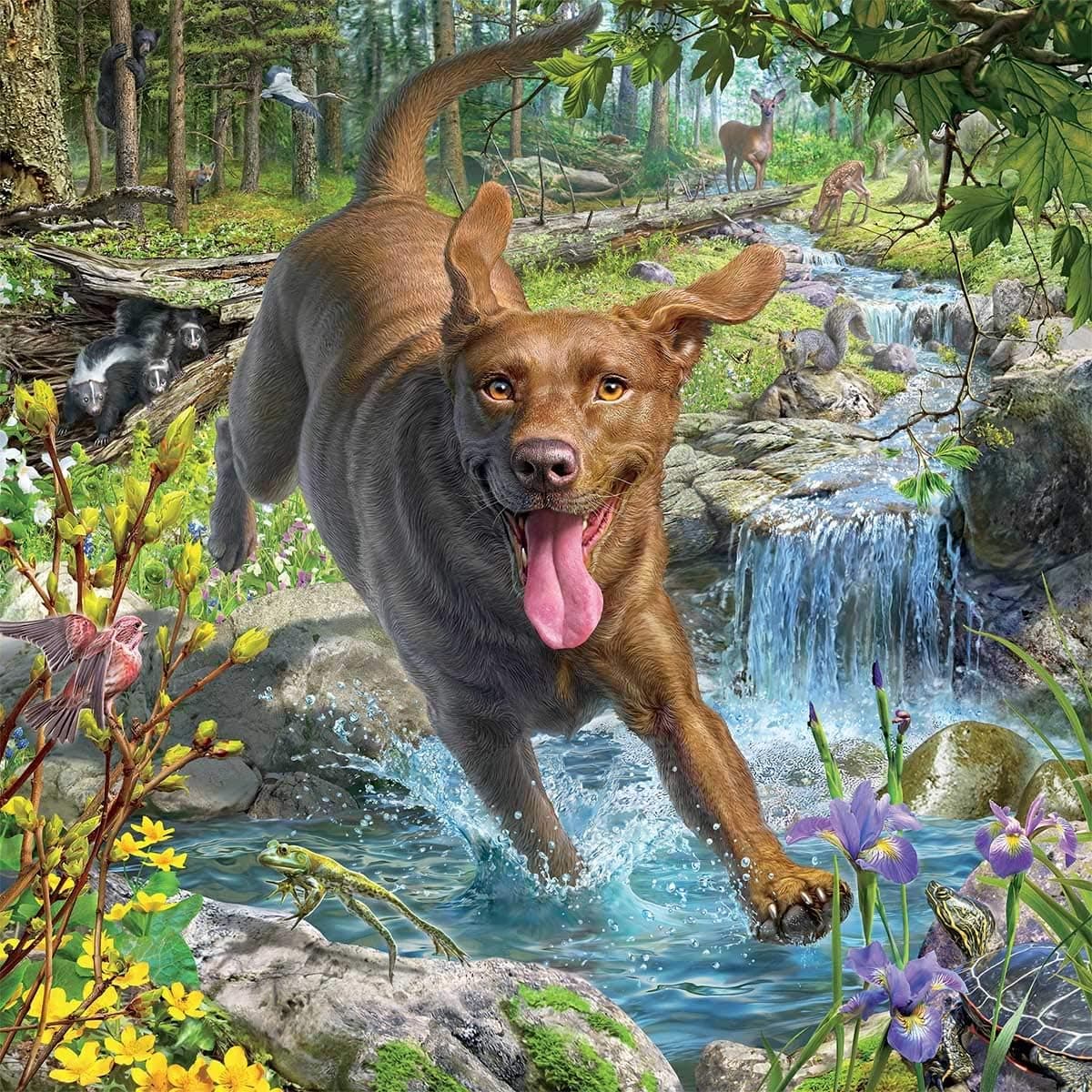 Ceaco - Mark Fredrickson - Chocolate Lab 2-550 Piece Jigsaw Puzzle