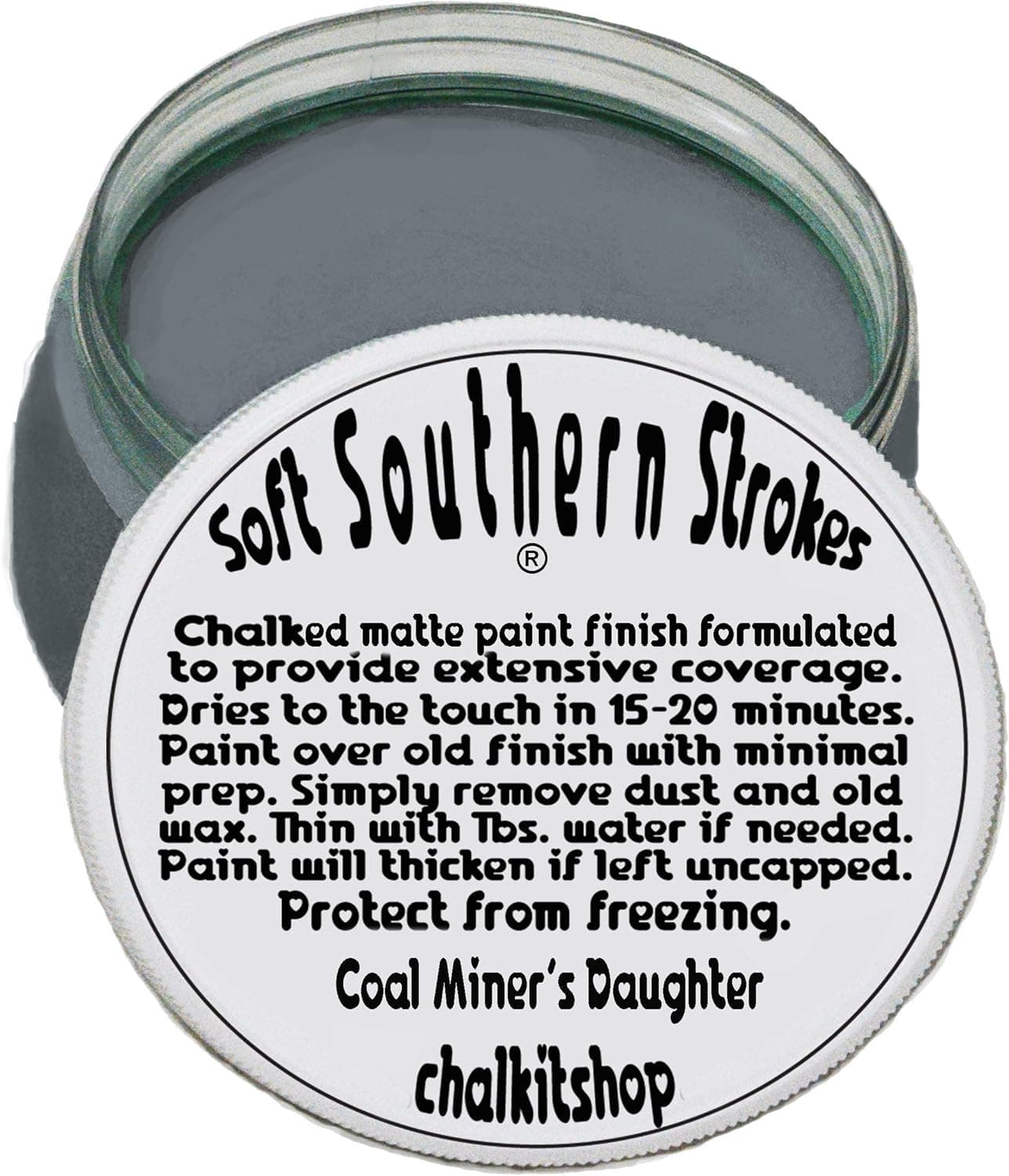 Chalk Matte Finish Paint Coal Gray 8oz