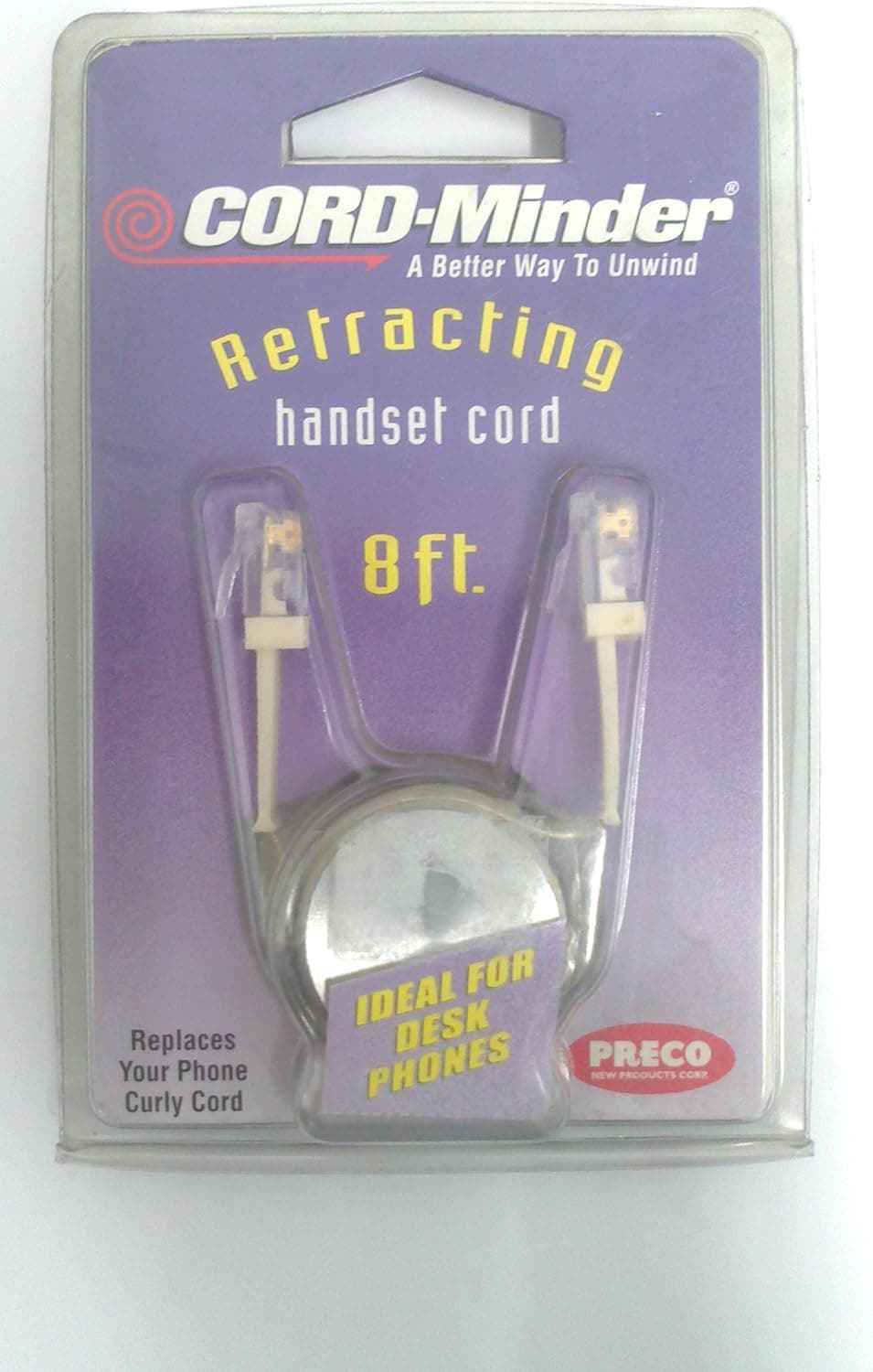Conectol 8ft. Self-Retracting Phone Cord, In-Line, Clear (Discontinued by Manufacturer)