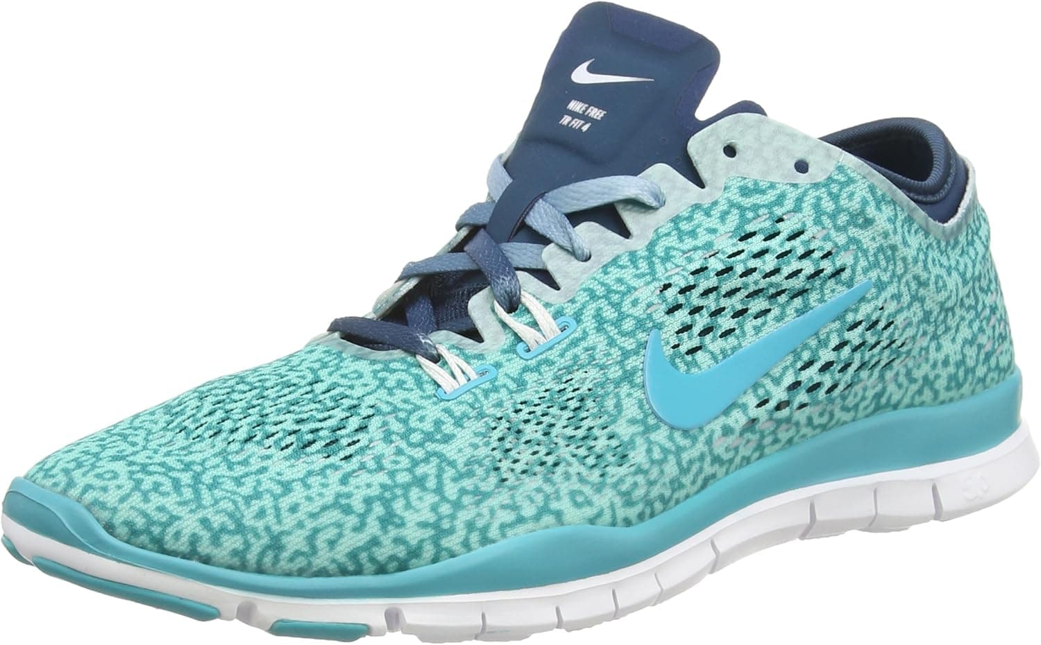Nike Women's Free 5.0 Tr Fit 4 PRT Hyper Turq/Dusty Cactus/Spc Bl Training Shoe 10 Women US