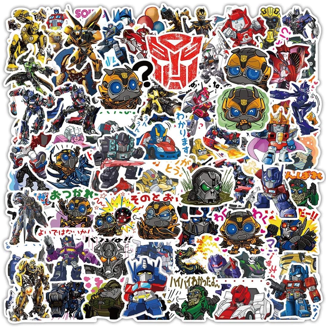 100Pcs Movie Stickers Vinyl Waterproof Stickers for Water Bottle Trendy Laptop Guitar Optim_us Prime Stickers for Kids Teens Adults