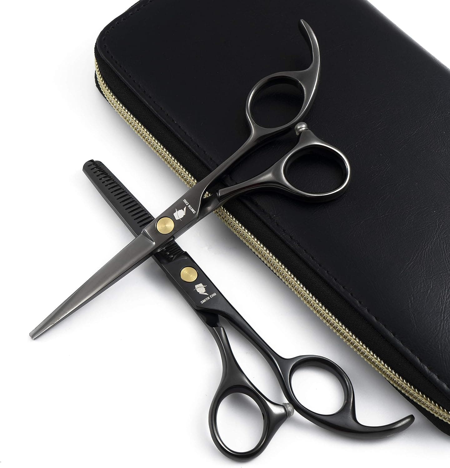 SMITH CHU Professional Hair Cutting Scissors Set - Razor Sharp Japanese 440C Stainless Steel-Hairdressing Thinning/Texturizing Shears for Barber/Hairdresser