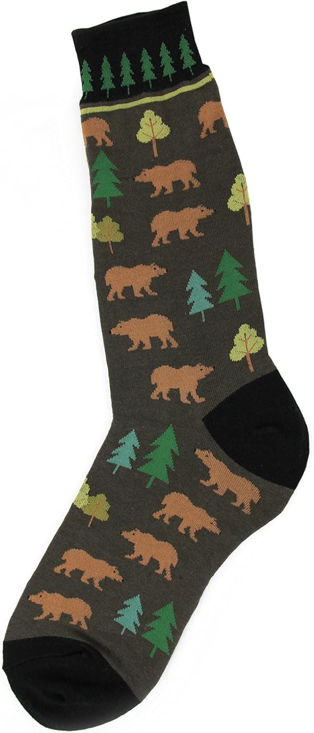 Foot Traffic Men's Outdoor-Themed Socks for Nature Lovers, Sizes 7–12