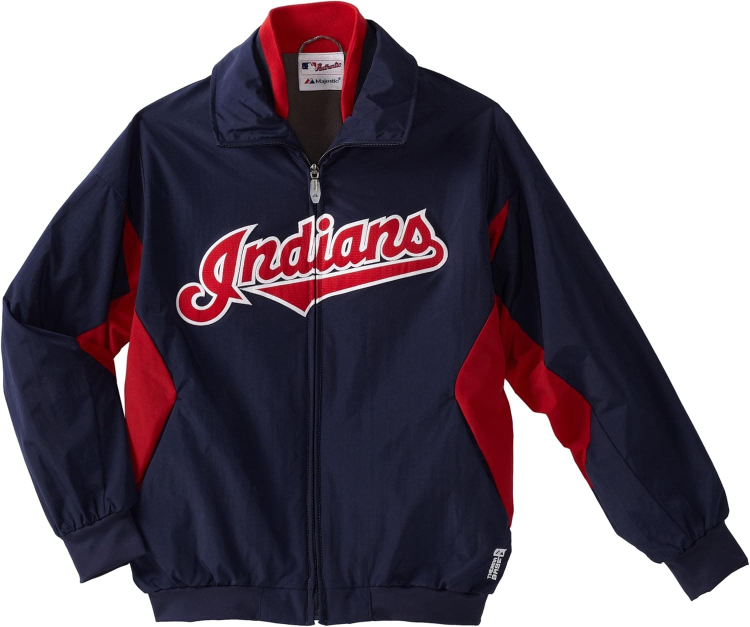 MLB Cleveland Indians Triple Peak Premier Navy/Red Long Sleeve Full Zip Insulated Youth Jacket, Navy/Red