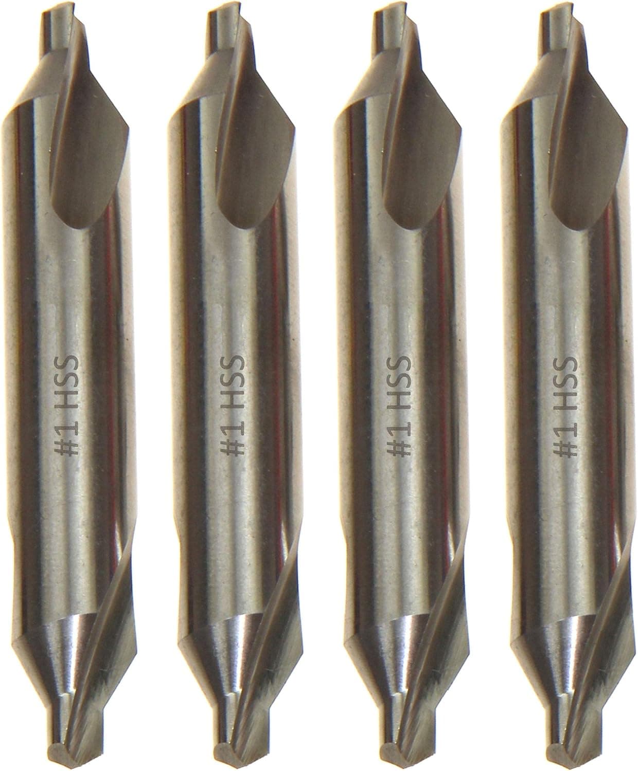 Anytime Tools Center Drill Countersink #1 (1/8") Bit HSS M2 Lathe Mill Tooling, 4 Pack