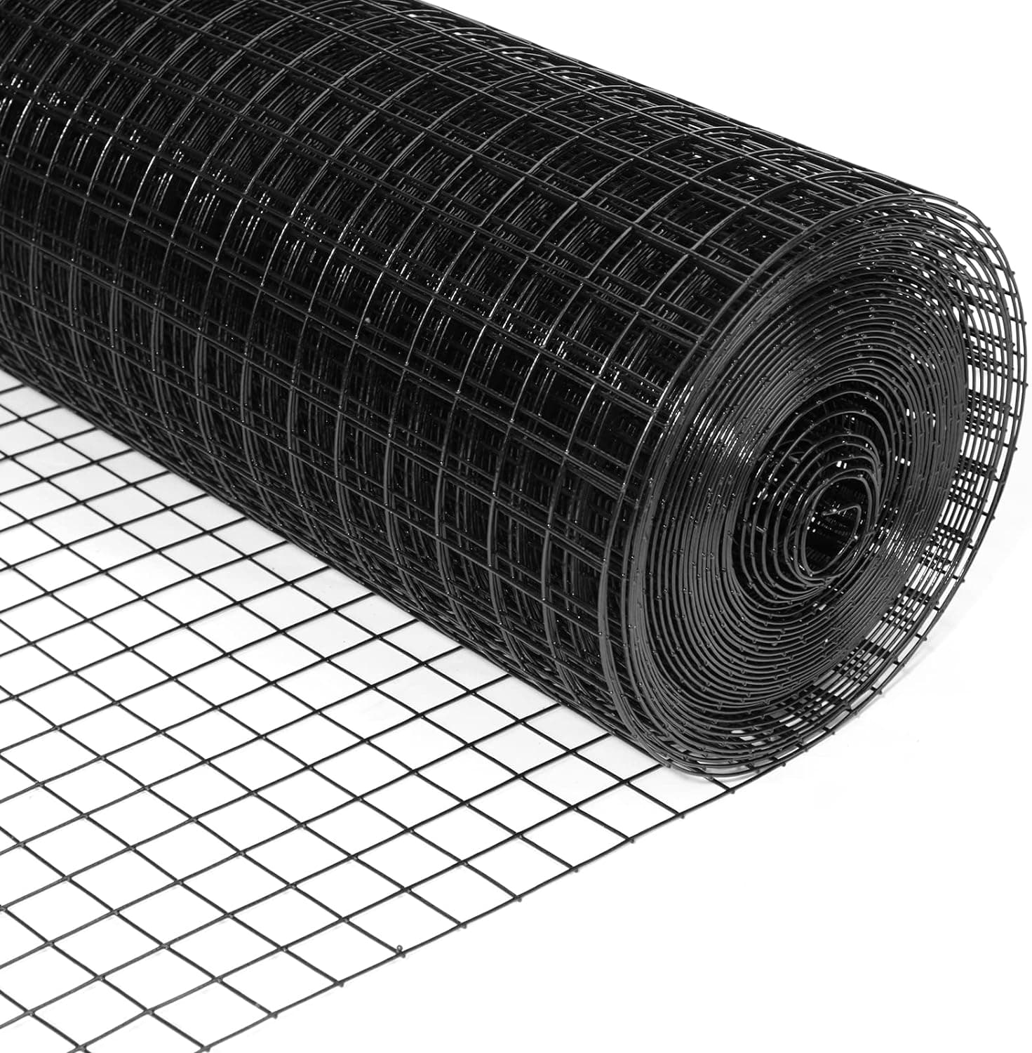 24'' x 50' 1inch Hardware Cloth 16 Gauge Black Vinyl Coated Welded Fence Mesh for Home and Garden Fence and Home Improvement Project (24'' x 50')
