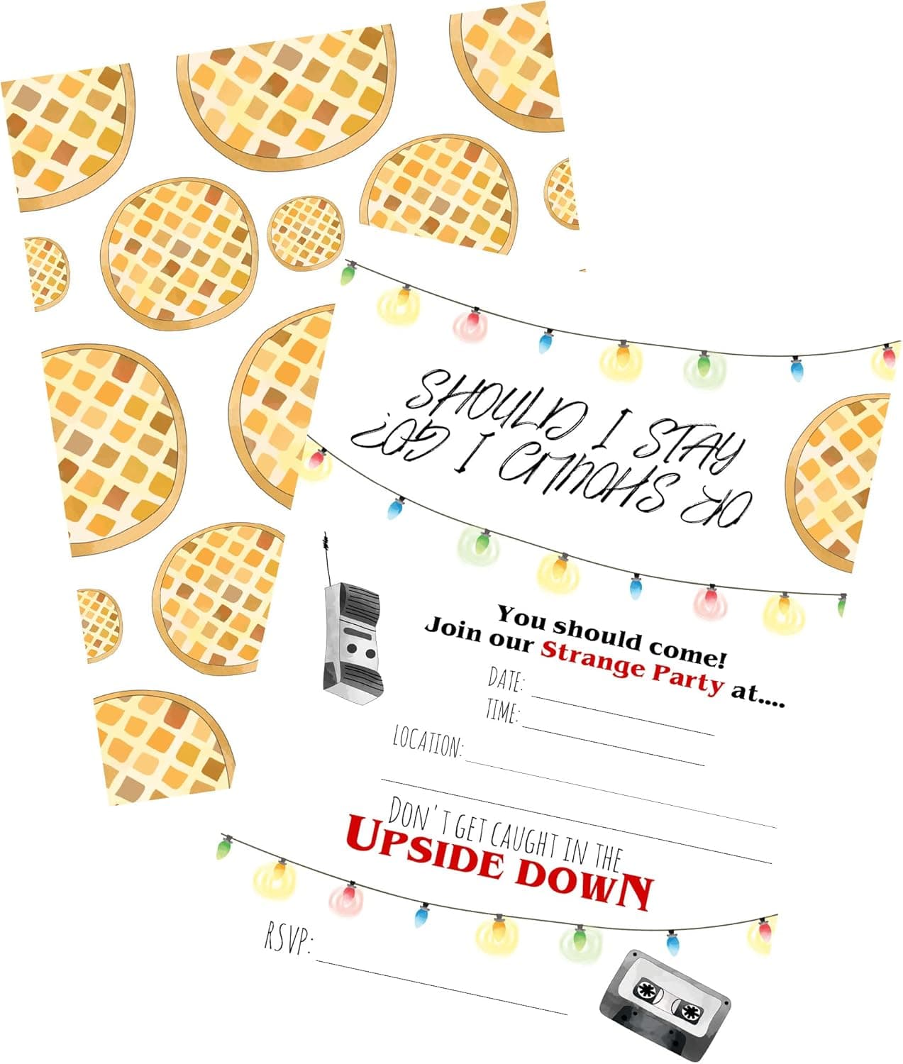 Waffle Stranger Themed TV Party Supply Strange Supplies Things Invitations Supplies