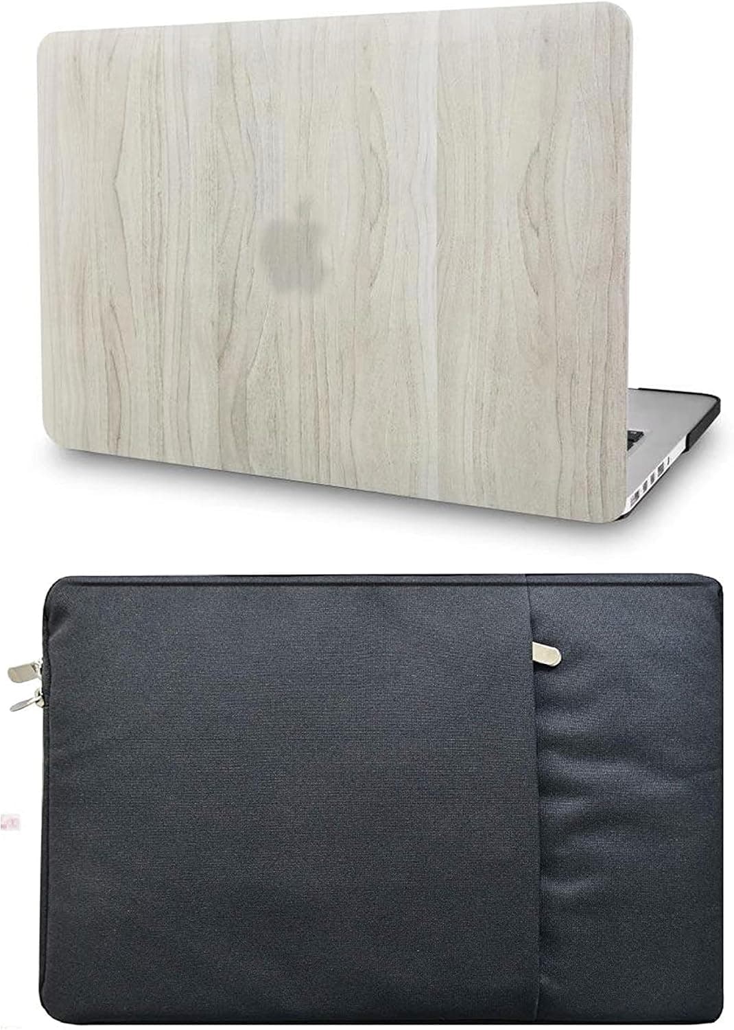 KECC Compatible with MacBook Pro Retina 13 inch Case 2012-2015 Release A1502 A1425 Protective Plastic Hard Shell + Sleeve (Pine Wood 2)