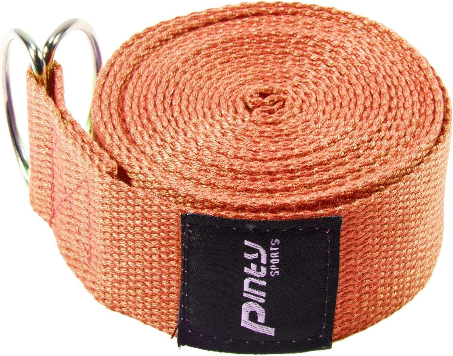 Pinty Yoga Strap 8ft/10ft – Durable Cotton Exercise Straps with Adjustable D-Ring Buckle for Fitness, Stretching, Yoga and Flexibility